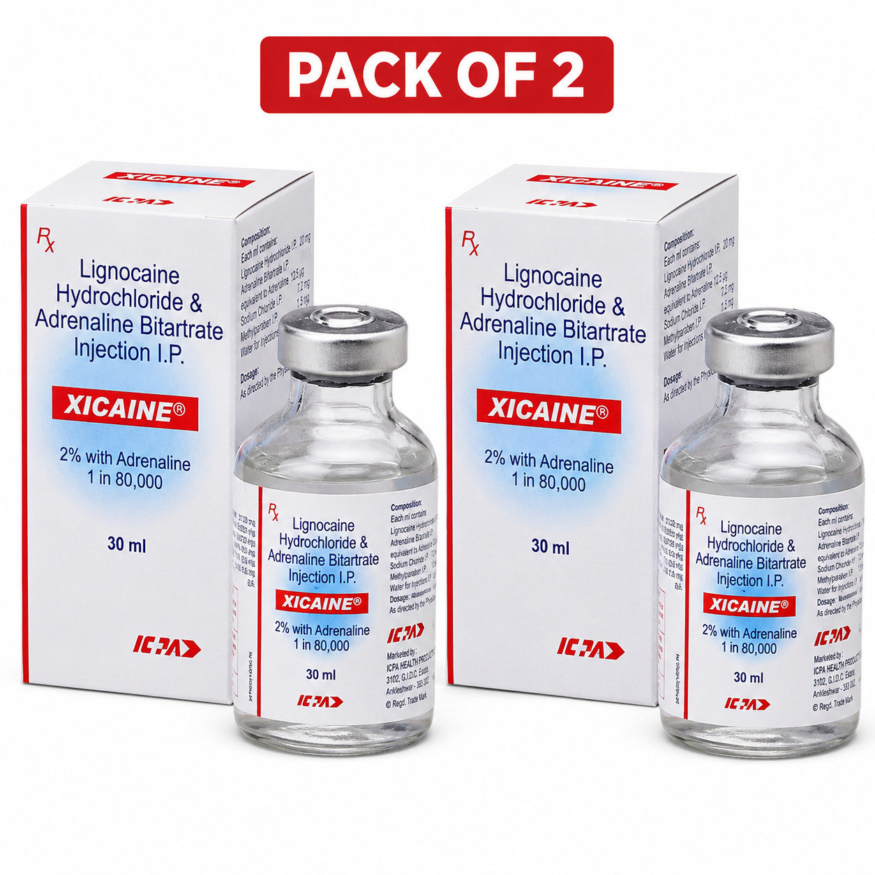 New Dental 2% 1 in 80-000 30ml – Pack of 2 (USA Free and Fast Shipping)
