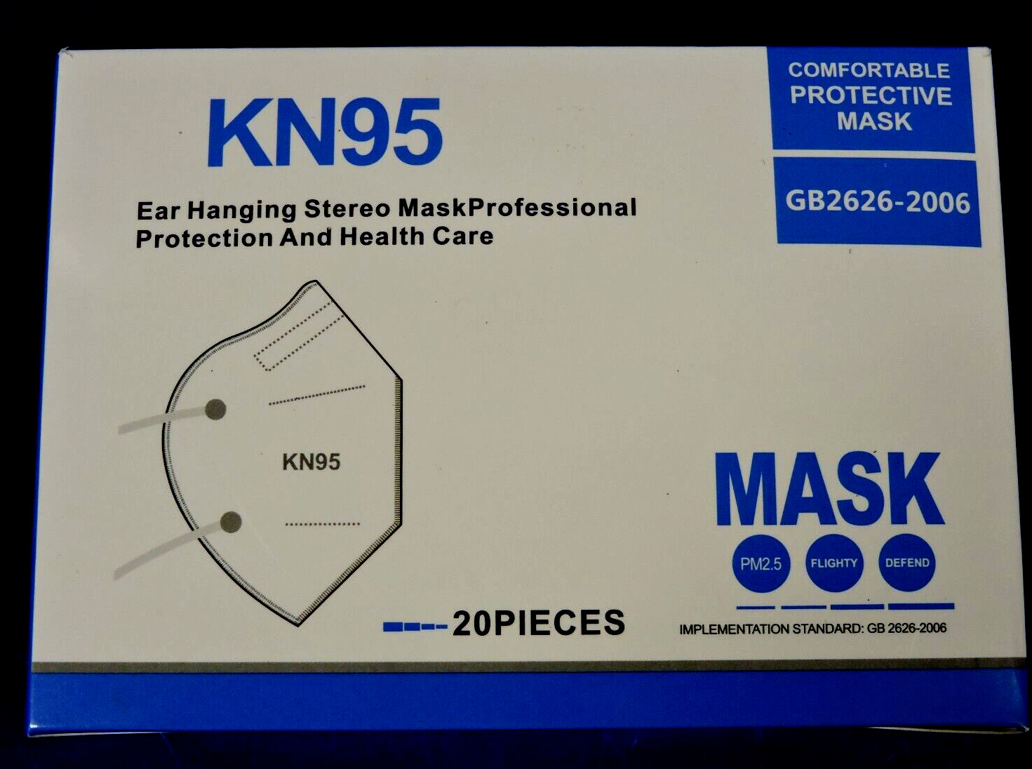 80 Pcs KN95 Face Mask Respirator Mouth Nose Cover 95% Protective 5-Layer / WHITE