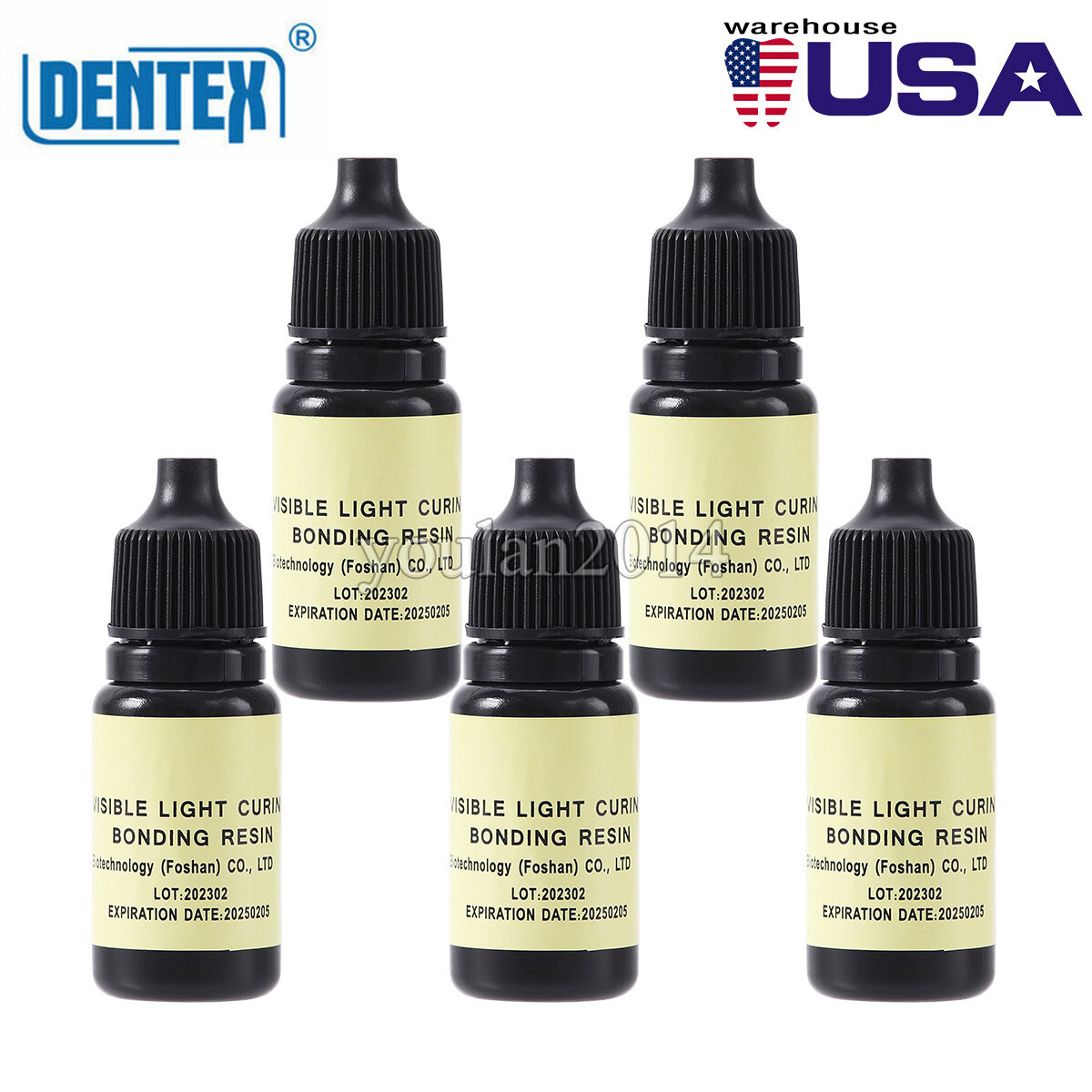 5Pcs Dental Light Cure Resin Adhesive For Dentin and Enamel Bonding Agents