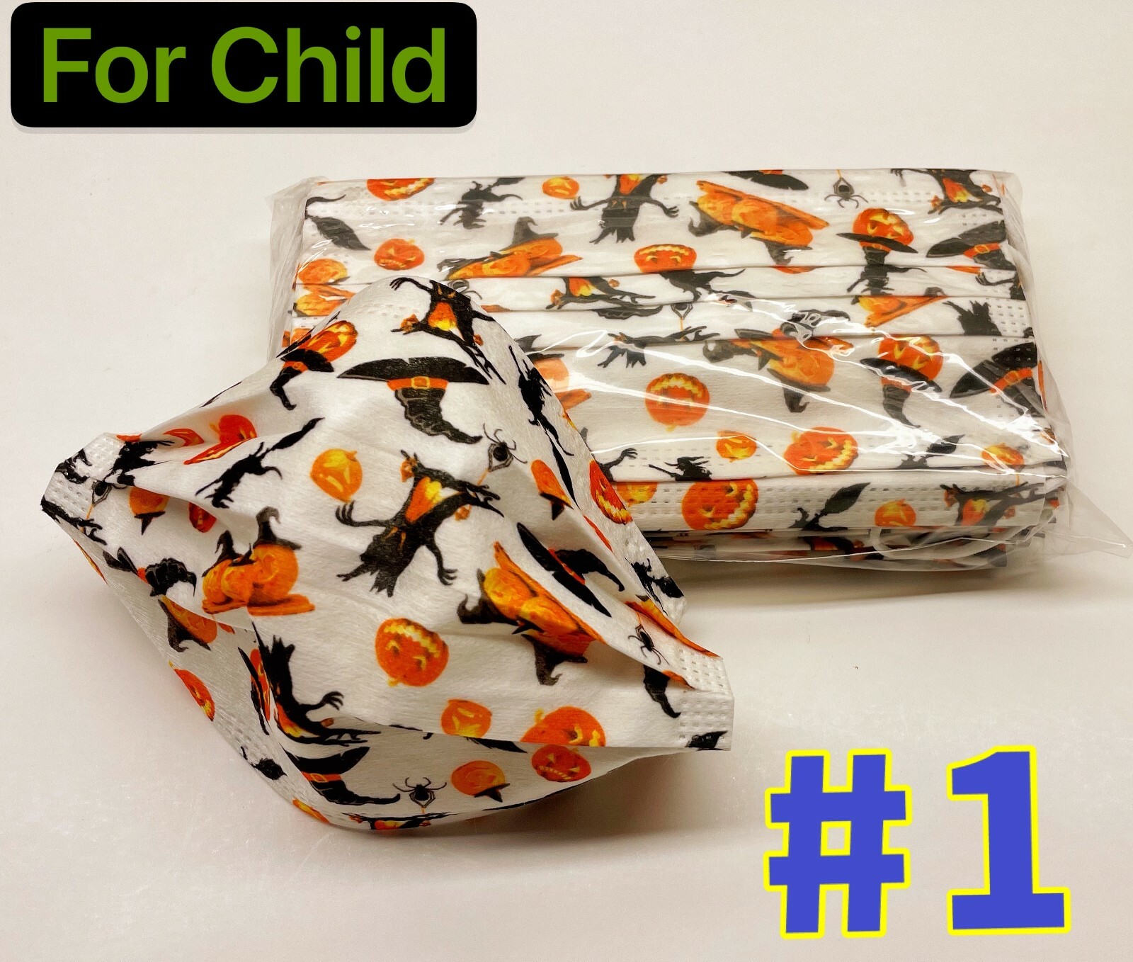 Disposable Face Mask Halloween Three Ply Ear-Loop Child Mouth Cover US Seller