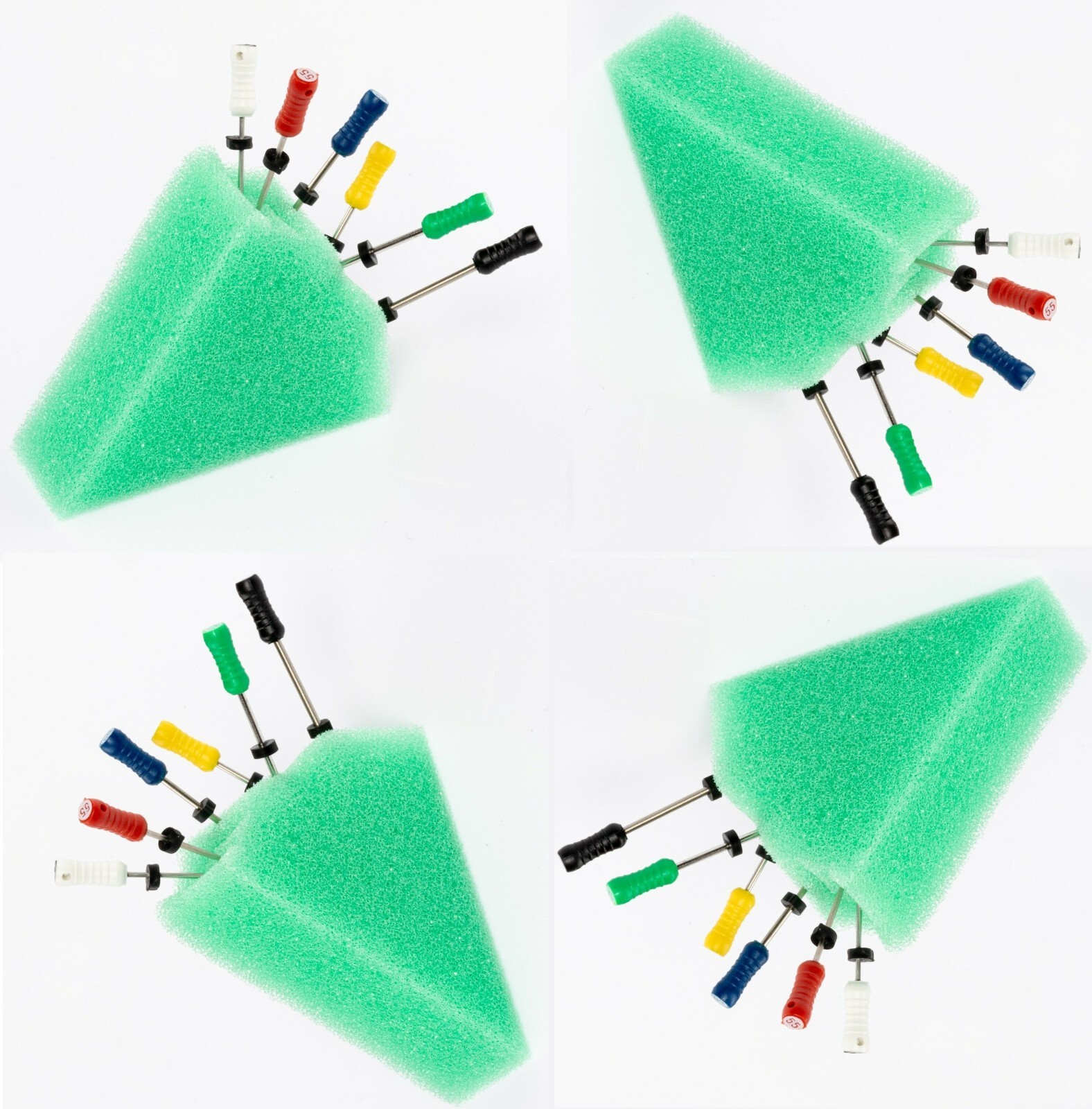 100 Endo Sponge Foam Green Dental Triangle Cushions Refills Inserts Files 2 x 50