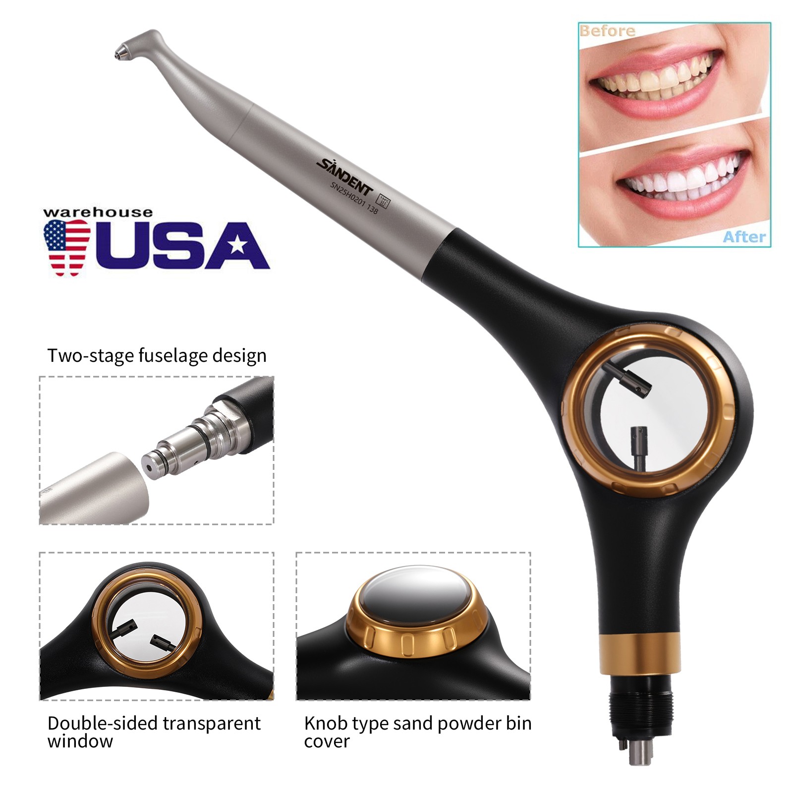 Woodpecker Style Dental Air Polisher AP-H Supragingival Polishing Handpiece