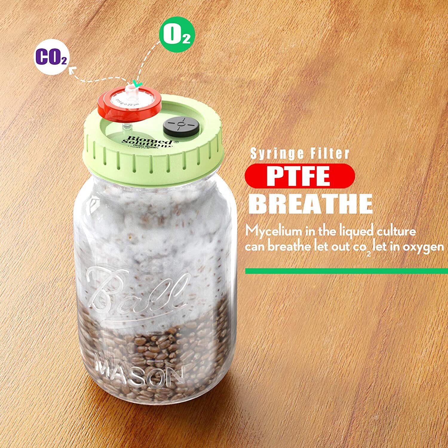 PTFE Syringe Filter 13mm,0.22 um Pore Size,Hydrophilic NonSterile Lab Filtration