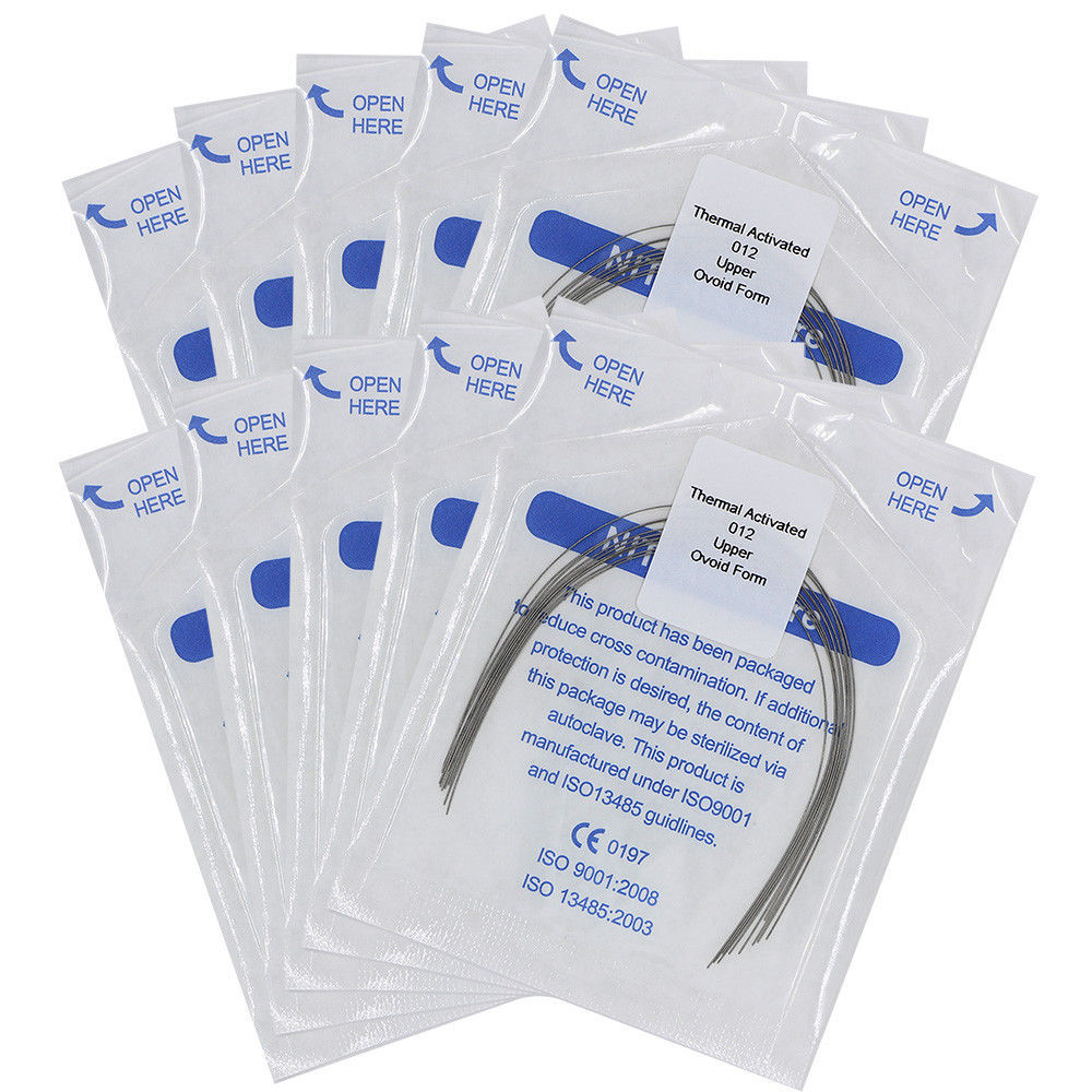 10 Packs Thermal Activated Niti Archwires Preformed Round & Oval 0.012 Upper