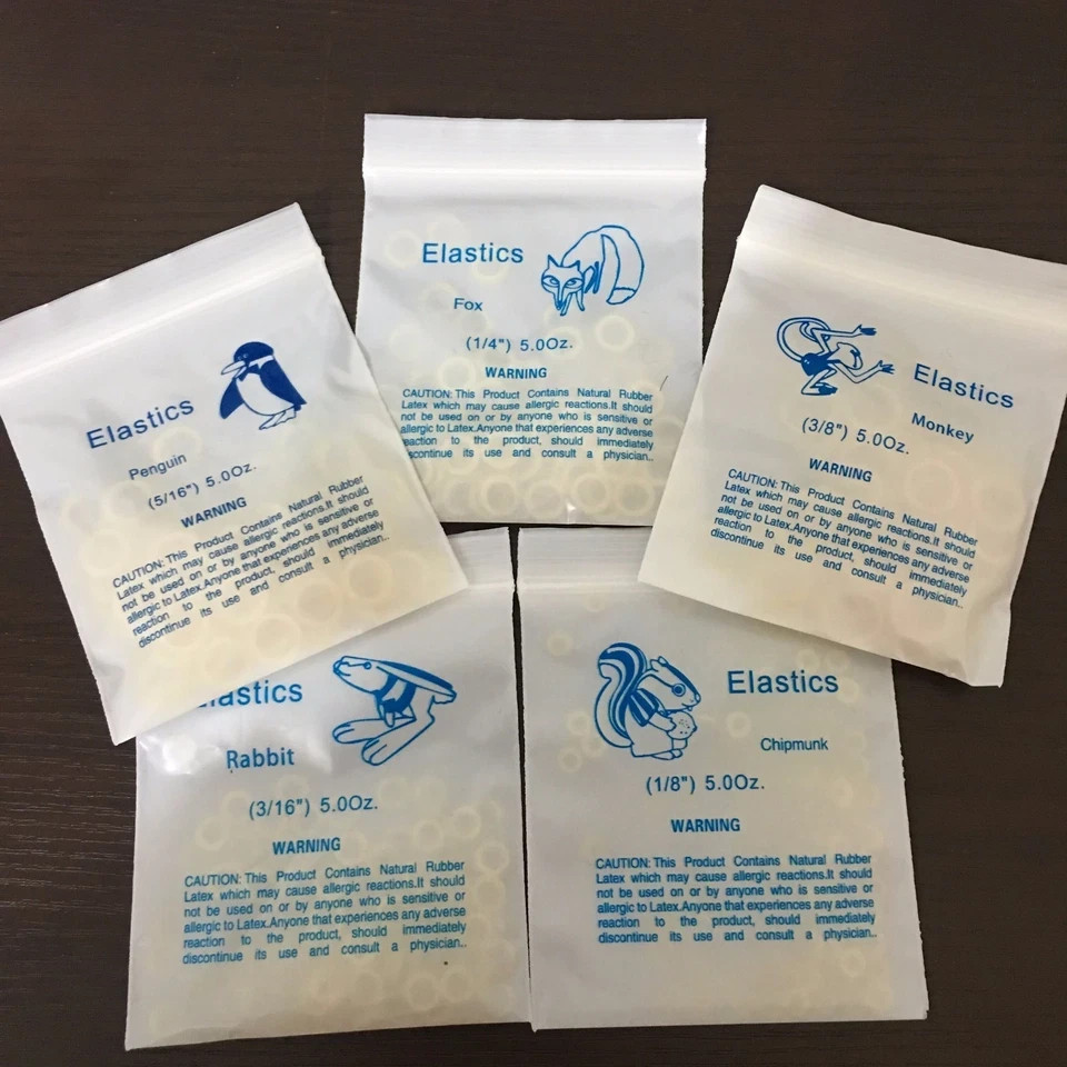 Dental Orthodontic Rubber Bands Elastics Latex Braces 15 Sizes 3.5 4.5 6.0 OZ