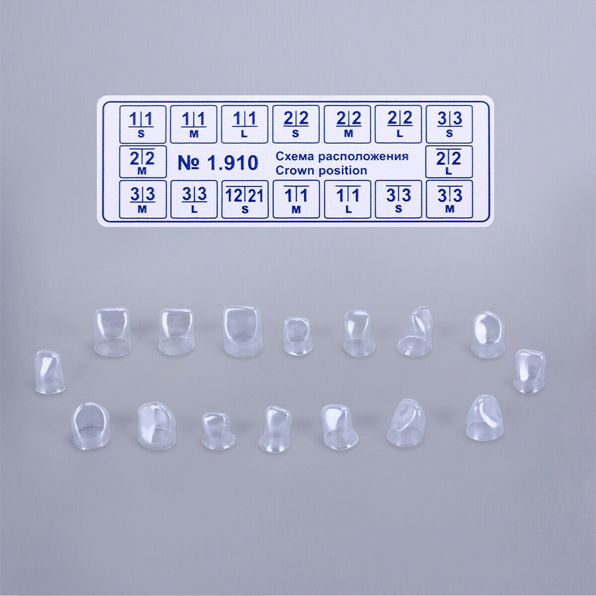 64Pcs Dental Anterior Transparent Crowns Deciduous For Adult/Kids Matrix Veneers