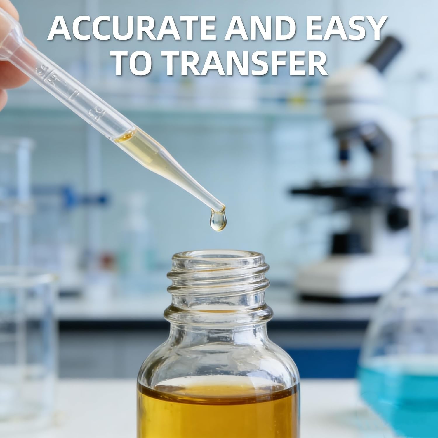 50-Pack 3ml Disposable Plastic Pipettes — Graduated Transfer Droppers for Ess…