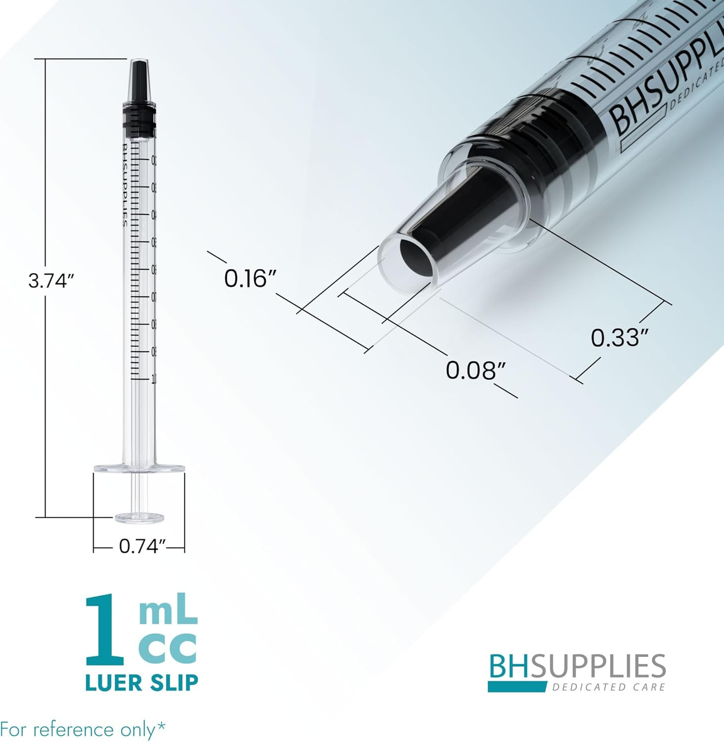 1Ml Luer Slip Tip Syringes (No Needle) – Sterile, Individually Wrapped – 100 Syr