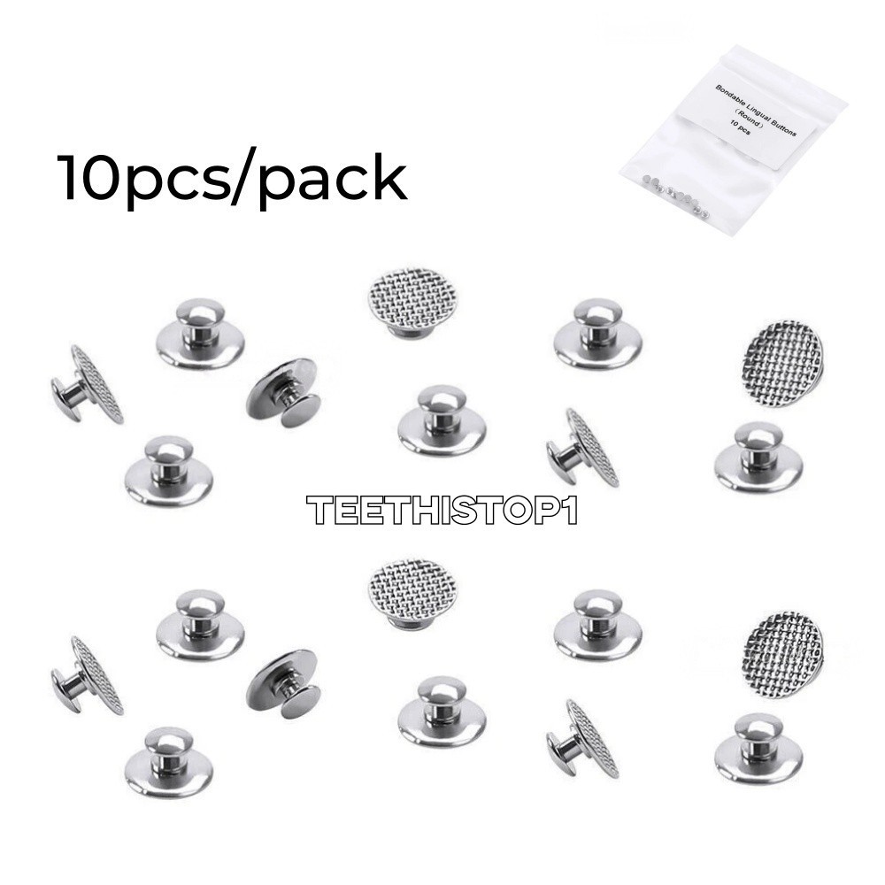 50 Pcs Dental Supplies Orthodontic Ortho Lingual Buttons for Bondable Round Base