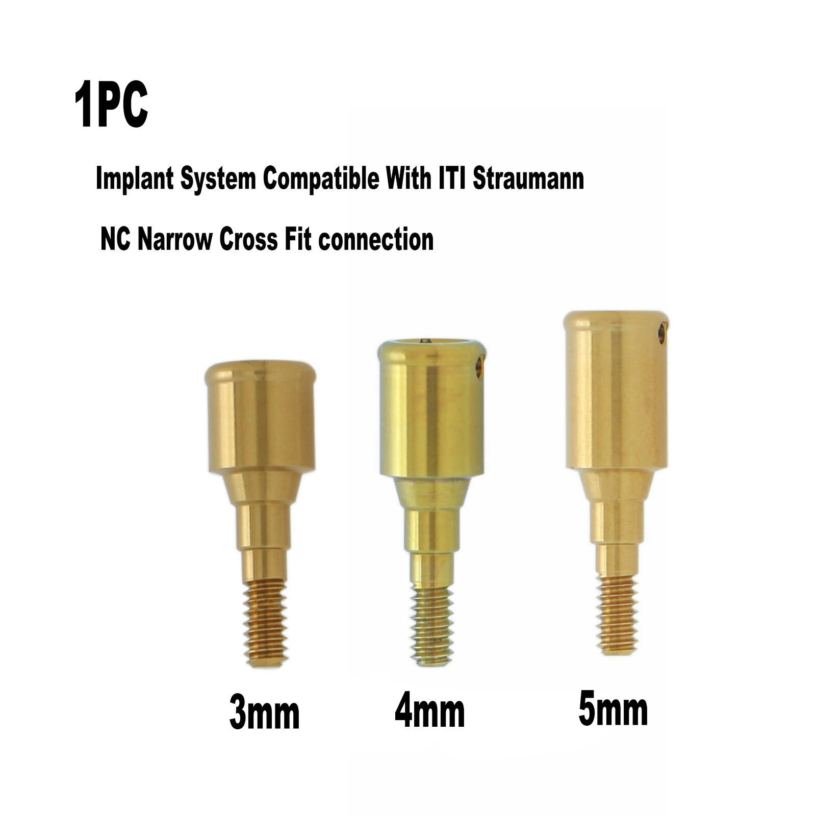 Dental For ITI STRAUMANN Attachment Abutment Male Cap Tool NC/RC D3.7mm AH=3/4/5