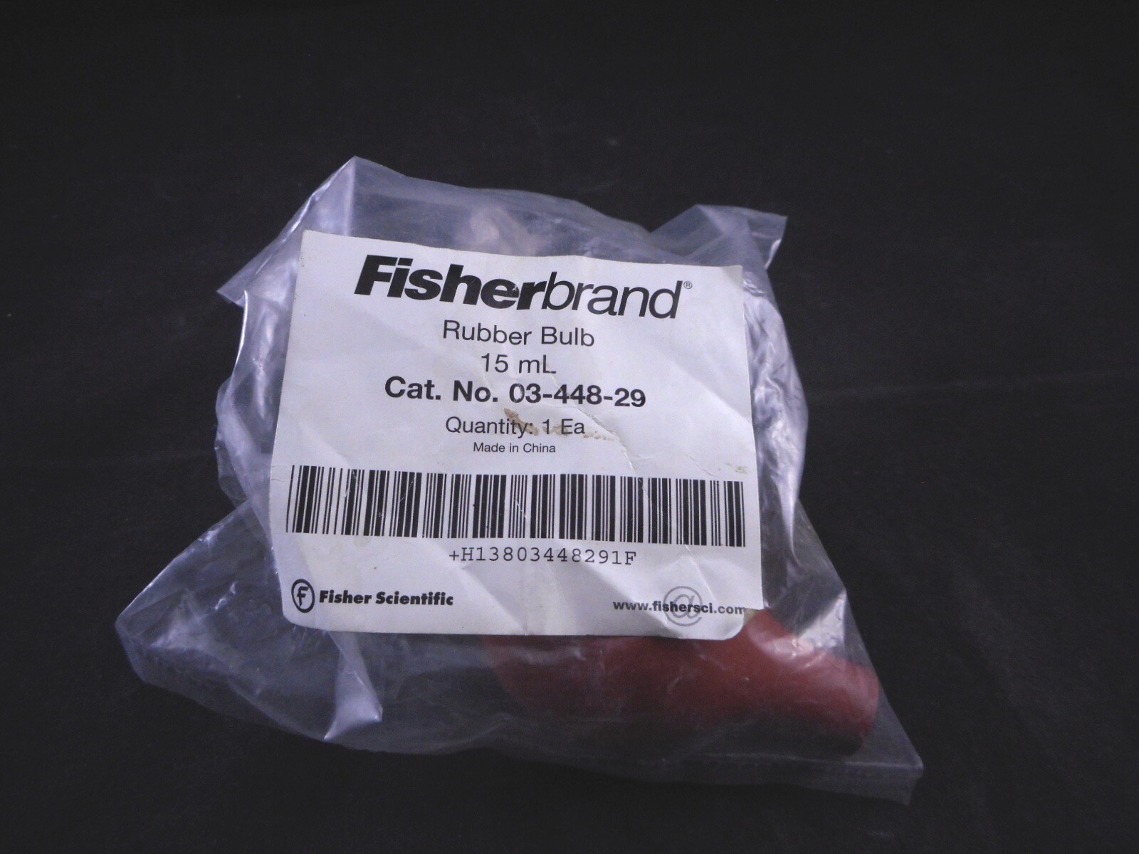 FISHERBRAND Rubber 15mL Pipet Bulb 4mm Opening 60mm Length Red 03-448-29 1/PACK