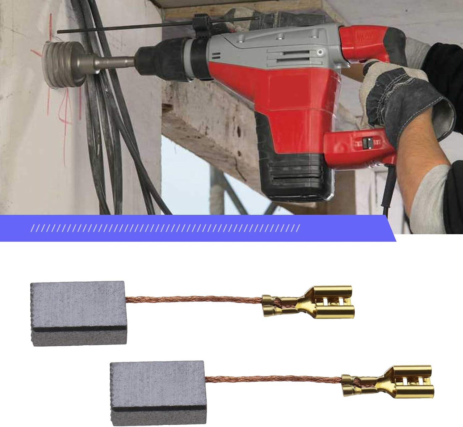 Create Idea 2 Pairs Carbon Brushes 15X10X5Mm Compatible with Milwaukee Drill SB2