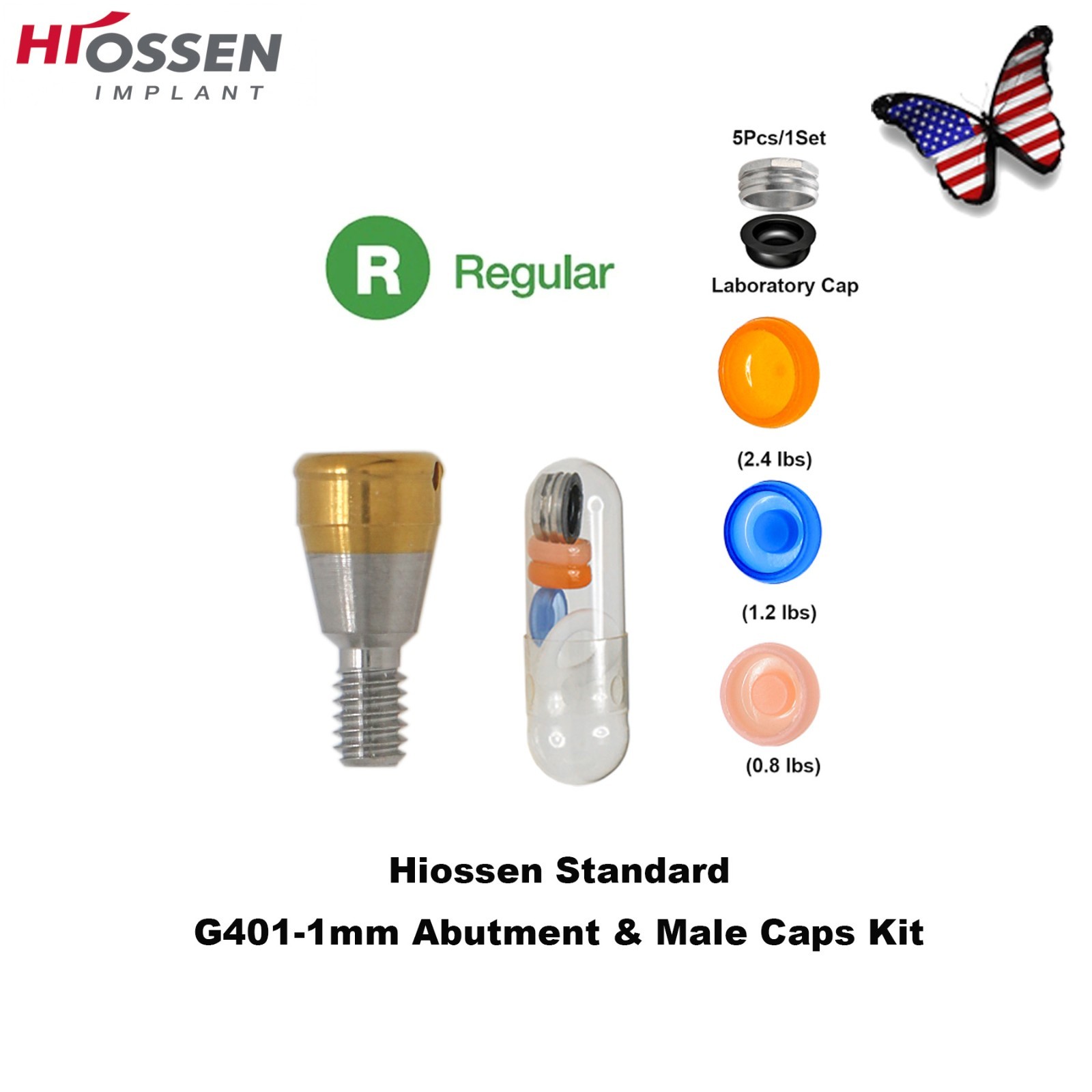 Locator Abutment for Hiossen ET DIO UF/Snucone Regular Overdenture Retention Cap