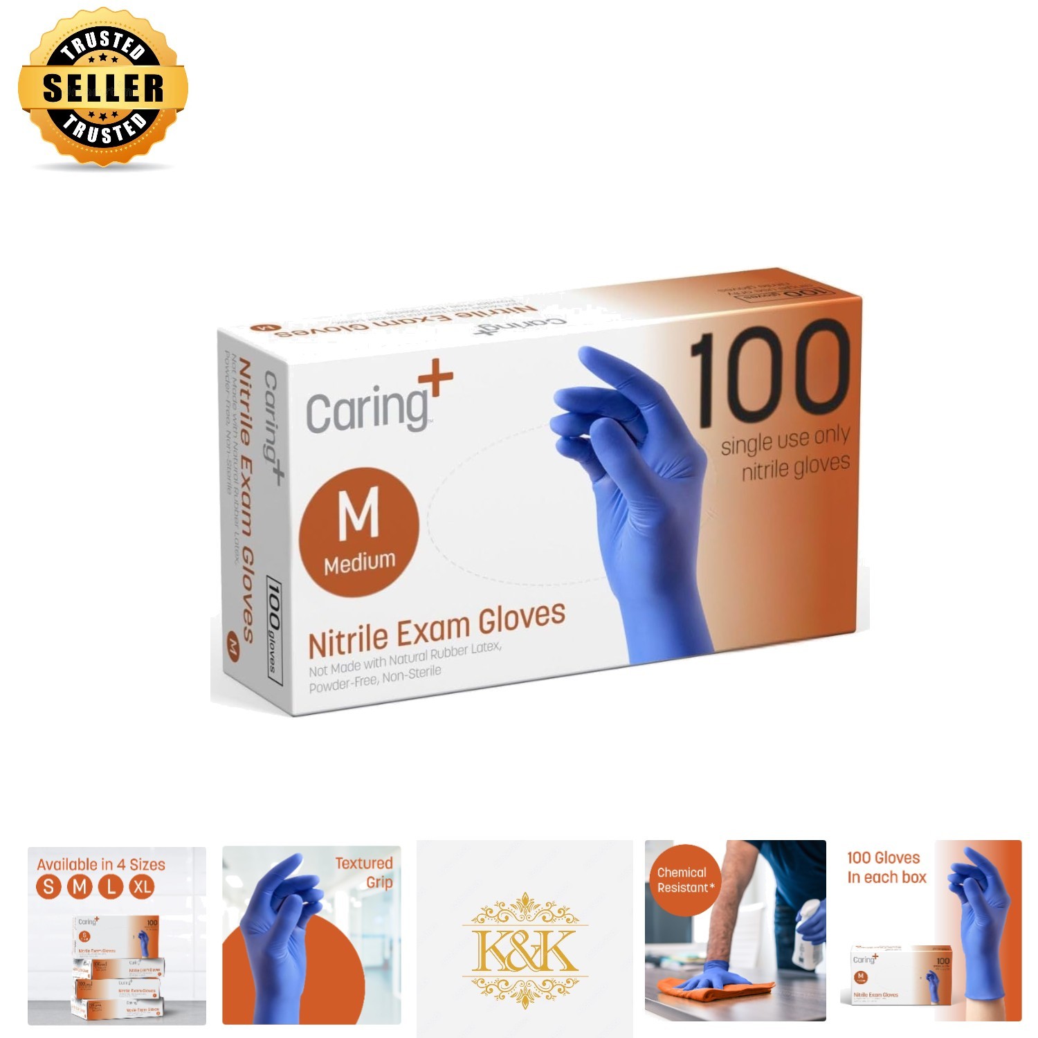 100-Count Nitrile Exam Gloves – Powder-Free, Waterproof, Ambidextrous Protection