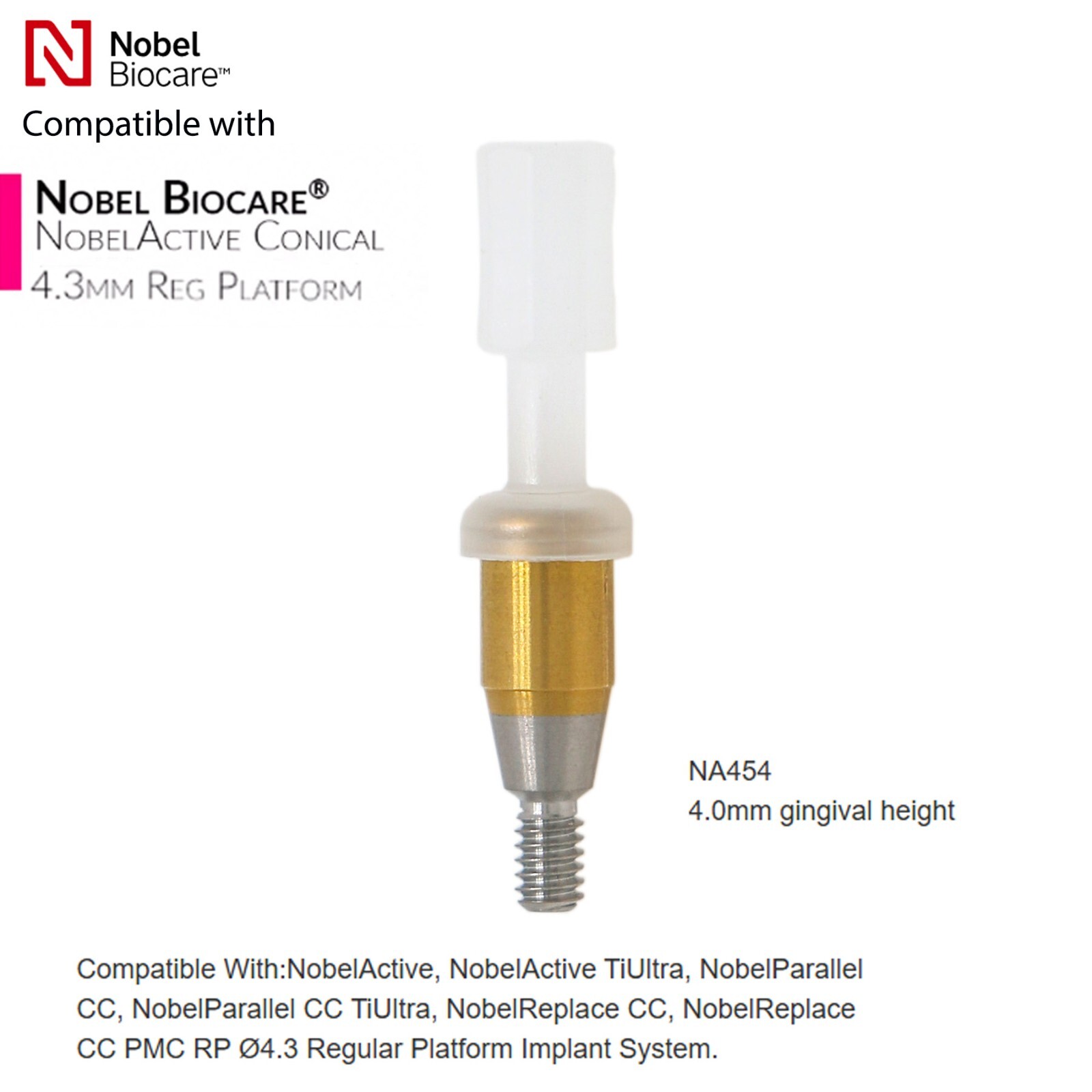 Locator Tapered Abutment for Nobel Active Biocare Conical Connection NP/RP 1-5mm