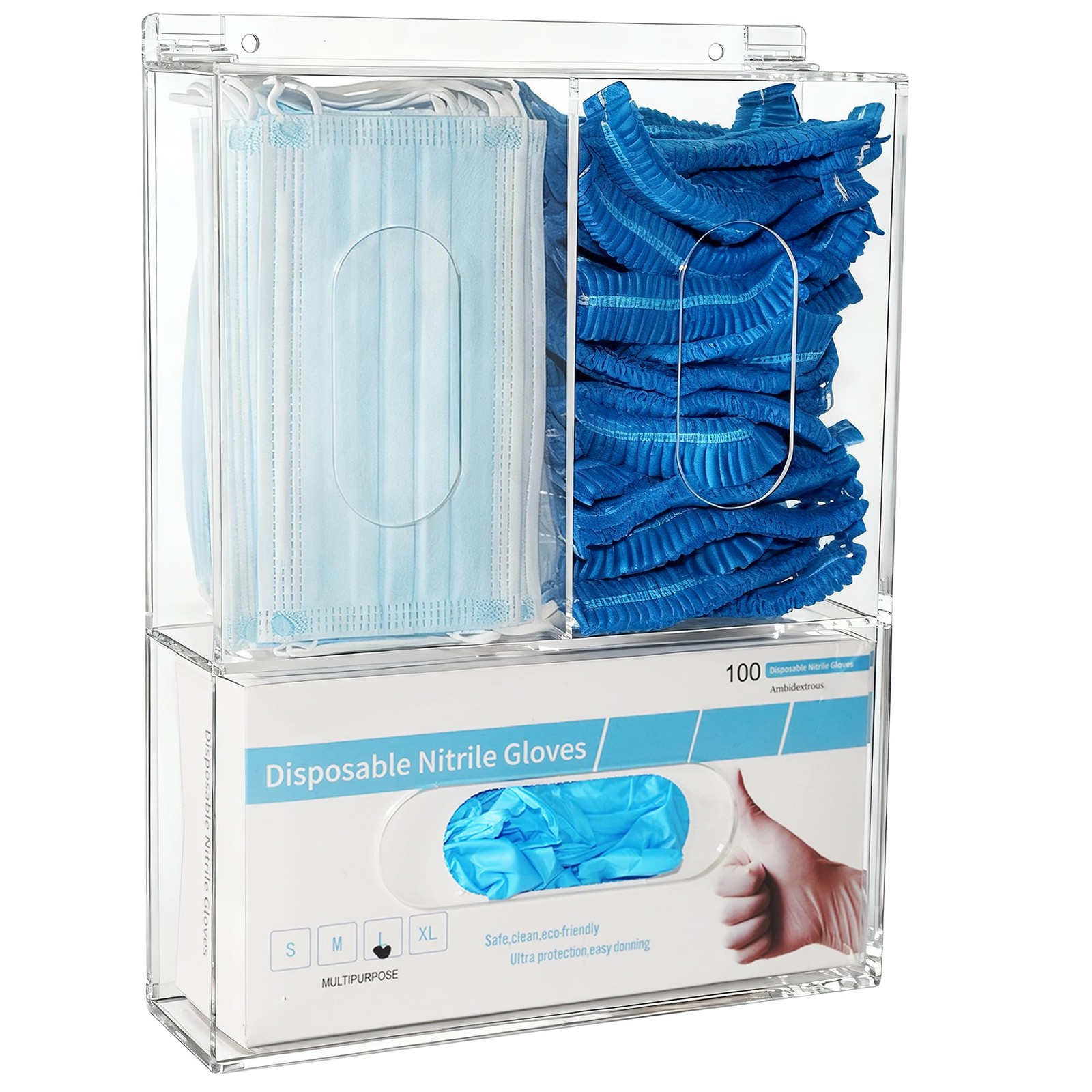 Triple Hygiene Dispenser Sanitation Station with Lid – Tabletop or Wall Mount…