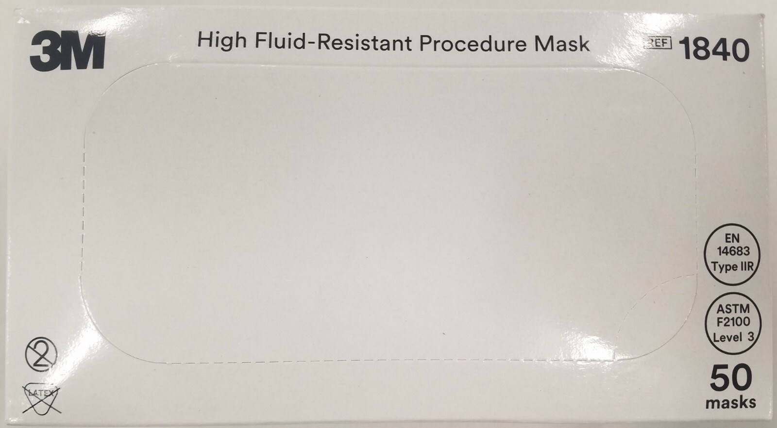 *50-Pieces* 3M High Fluid-Resistant Procedure Earloops Face Mask 1840