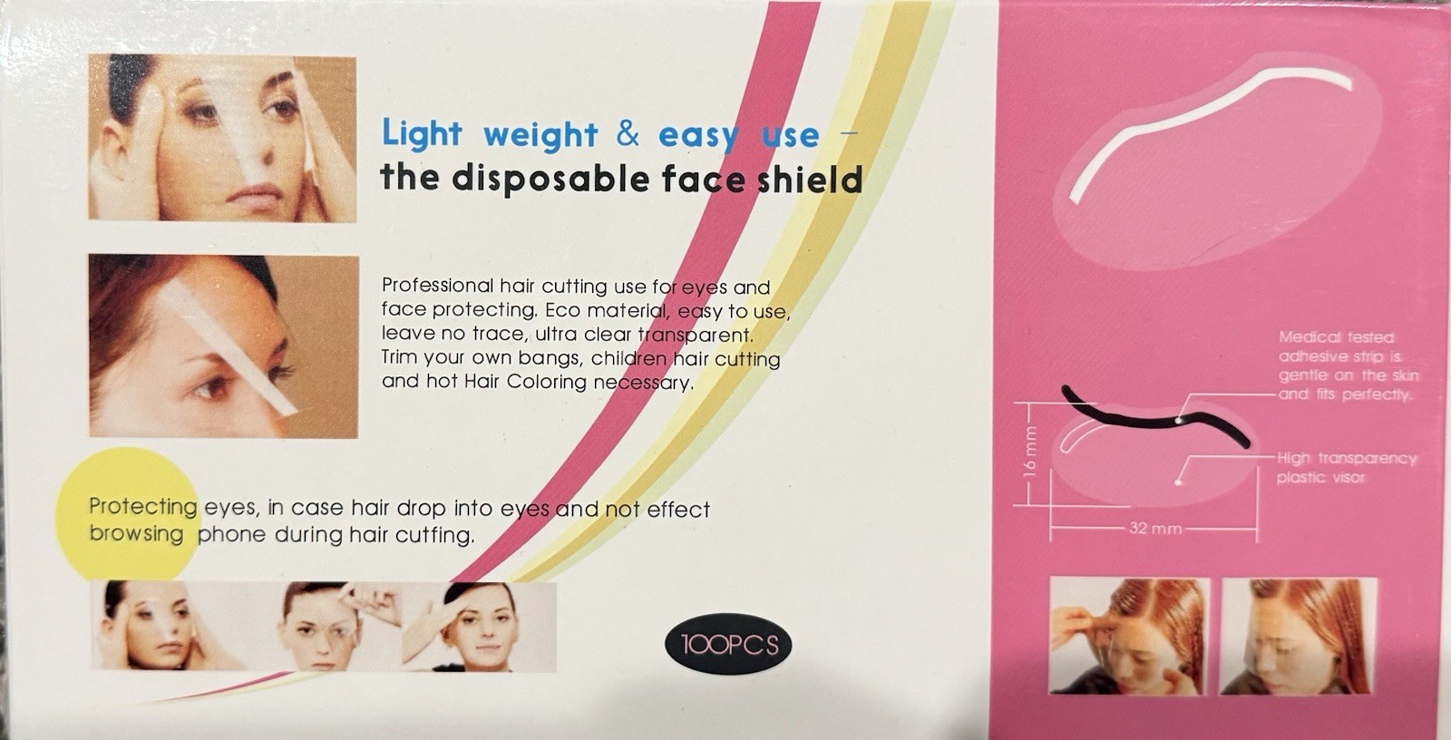 100 Disposable Face Shields – Perfect for Microblading & Eyelash Extension