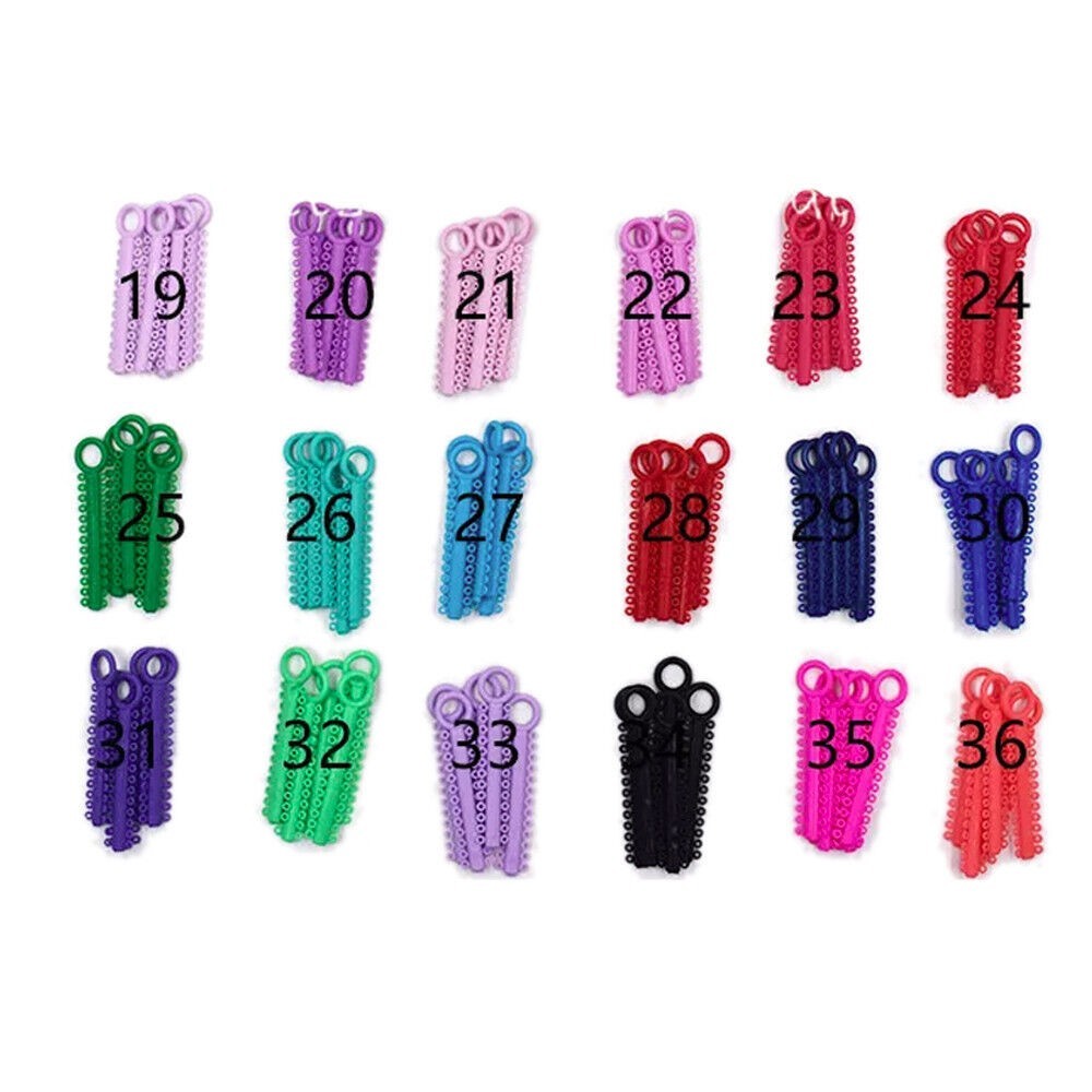 1040 Pcs/1 Pack Dental Orthodontic Ligature Ties Elastic Rubber Bands 37 Colors