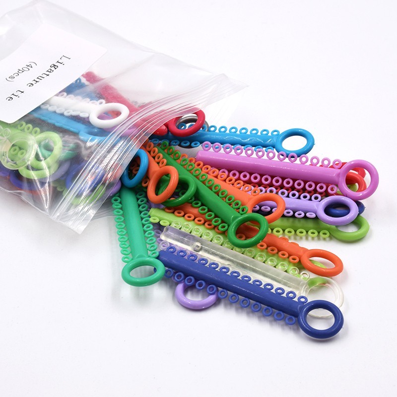 1040 Pcs/1 Pack Dental Orthodontic Ligature Ties Elastic Rubber Bands 37 Colors