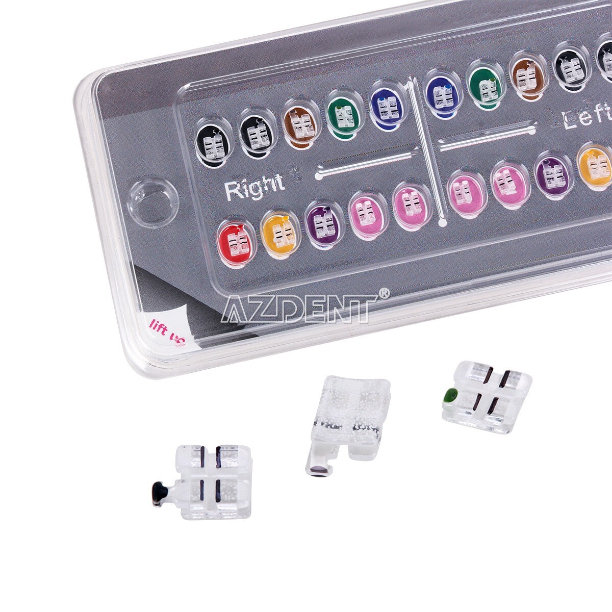 Dental Monocrystalline Sapphire Bracket Clear Ceramic Brace Roth/MBT 022 Hook345