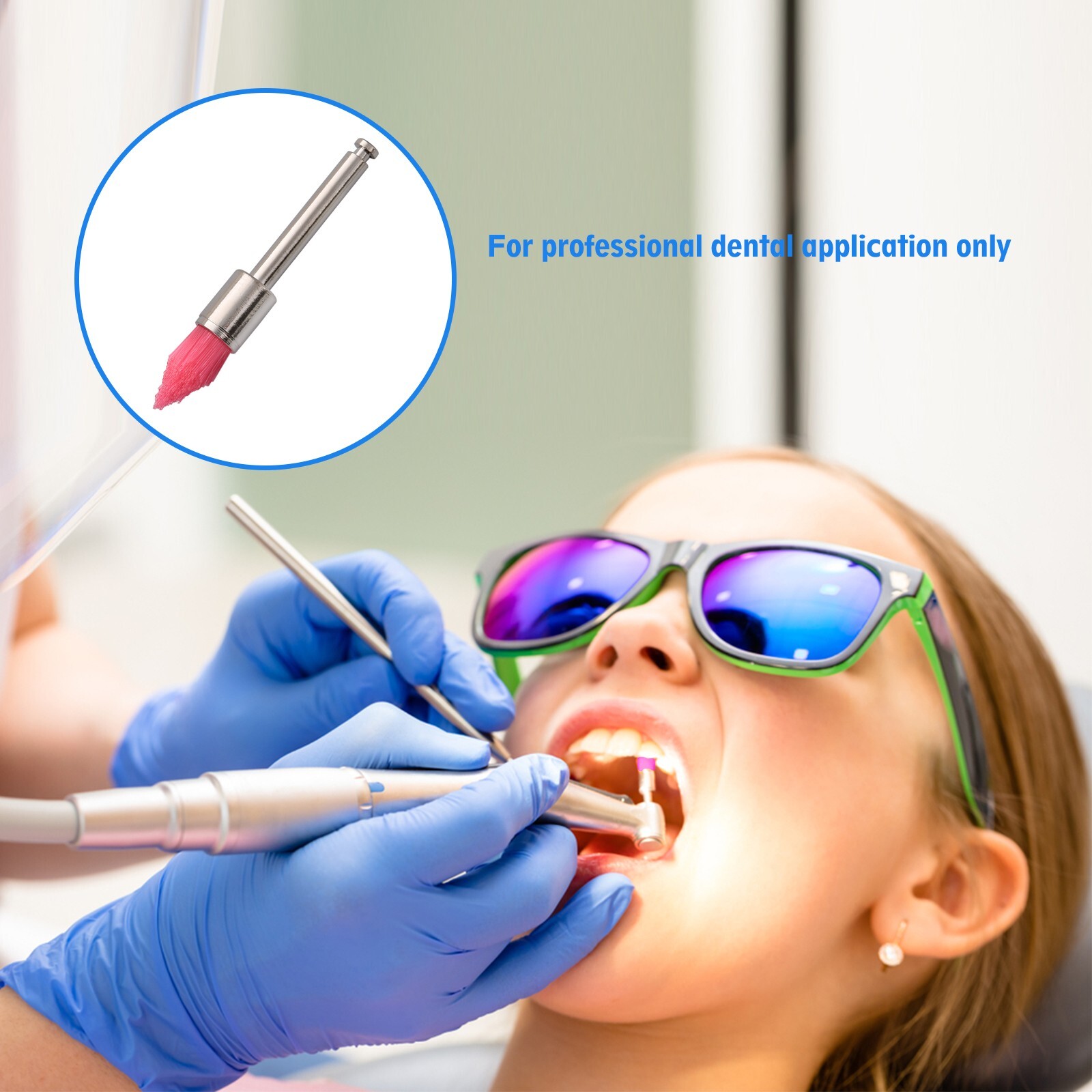 Disposable Dental Prophy Polishing Brush Latch Tapered Type Rainbow 100Pcs/Box