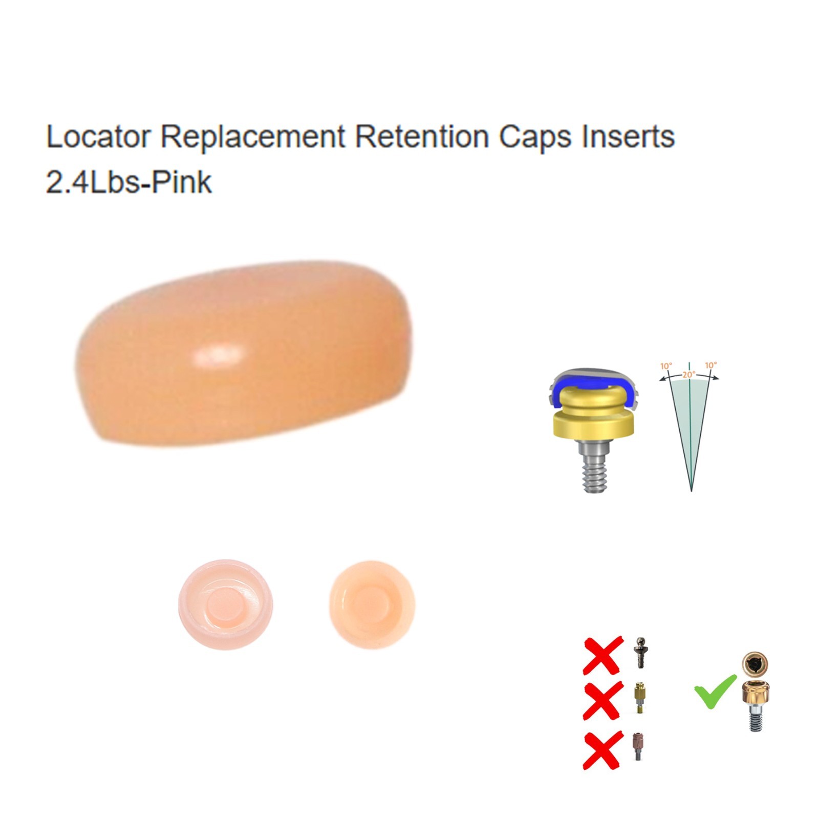 Overdenture Abutment Male Cap Inserts locator Tool for NEODENT GRAND MORSE GM
