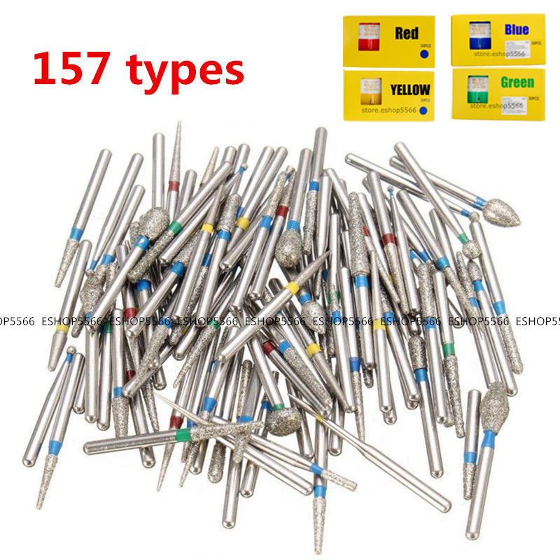 100PCS Dental DIA-BURS Diamond Burs 1.60mm for High Speed Handpiece 5Pcs/pack