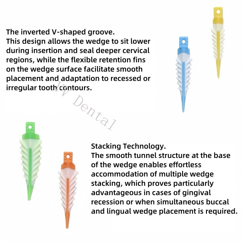 100pcs/box Mix Dental Interdental Wedges Sealing Composite Wedge Silicone