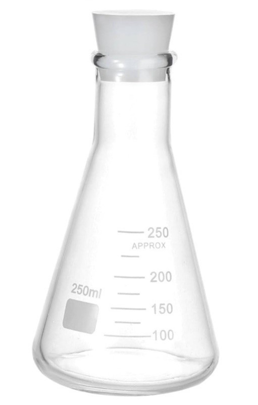 250ml 8.5oz Narrow Mouth Glass Erlenmeyer Flask with Printed Graduation