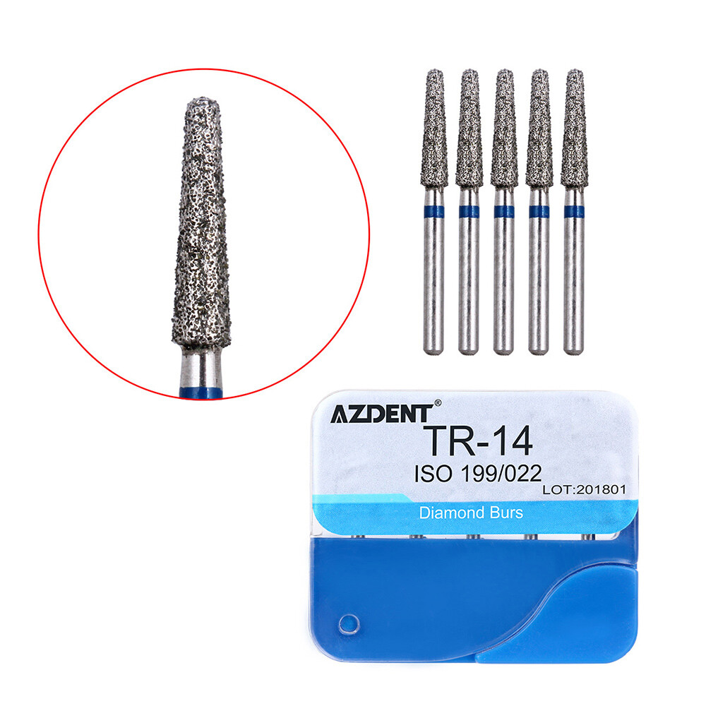 100Pcs Dental Diamond Burs for High Speed Handpiece Medium Friction Grip 20Types