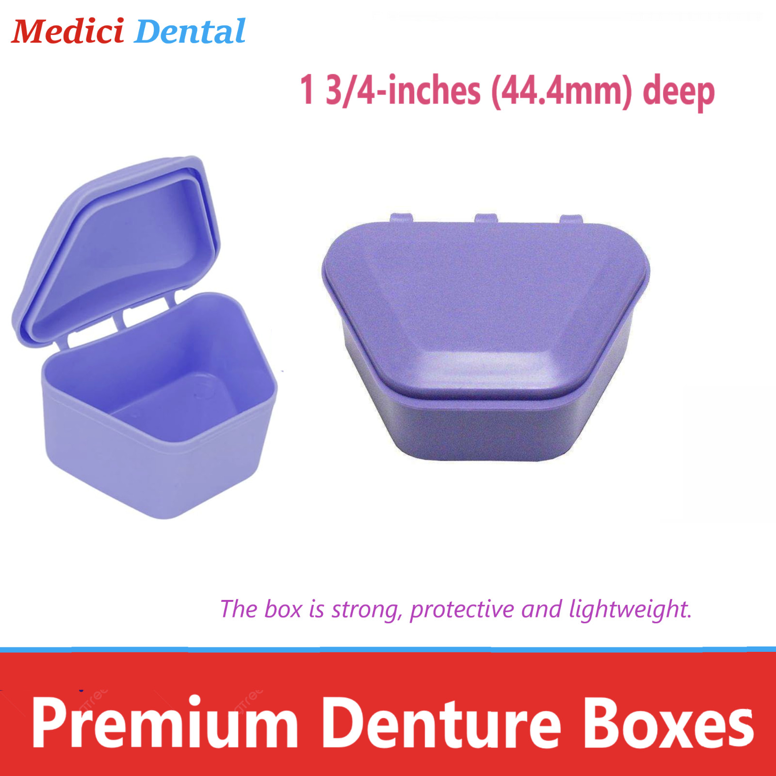 Dental Denture Box Retainer Box Carrier 4W x 2in x 3in Upto 200 Retainers/Case