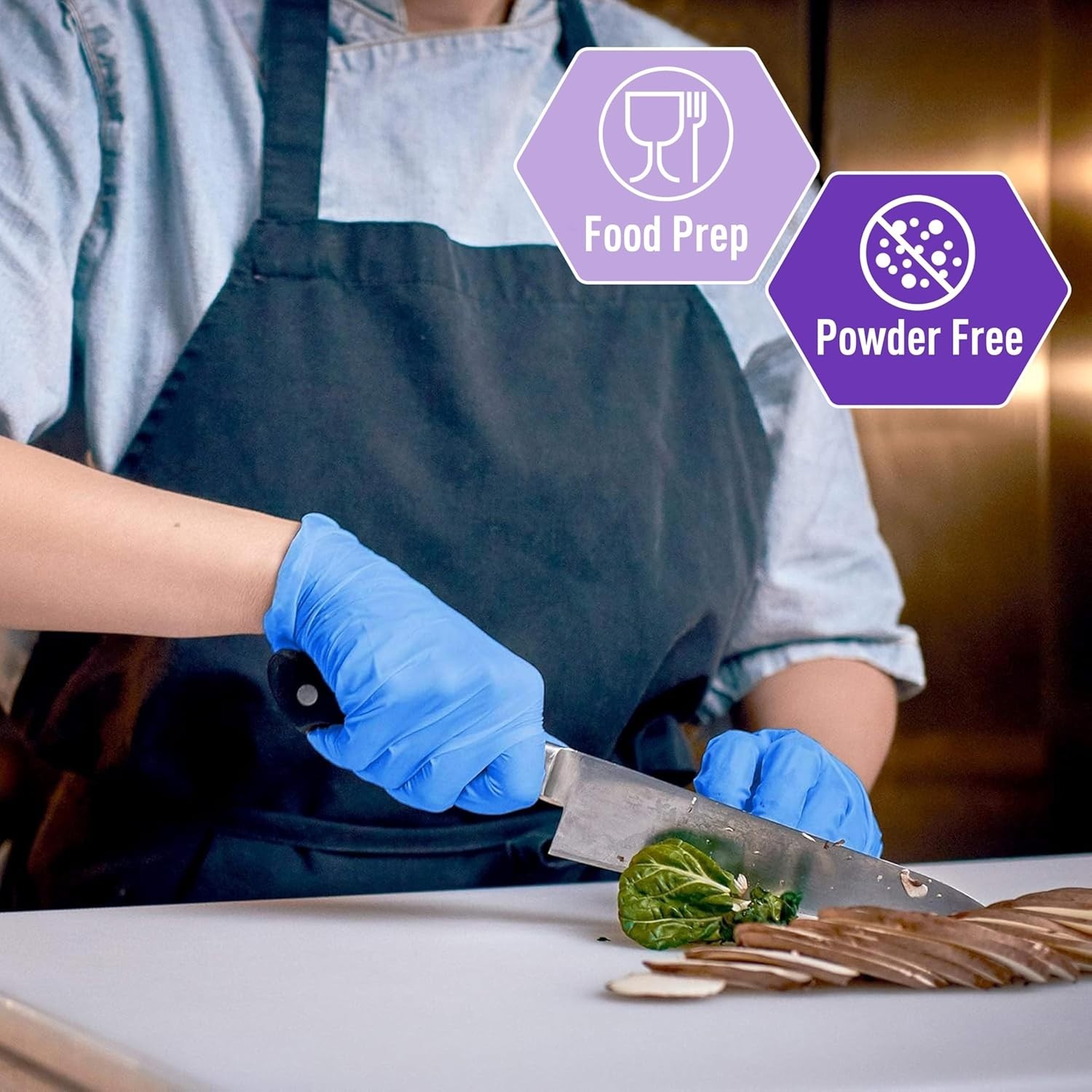 Ambidextrous Waterproof Nitrile/Vinyl Gloves – Medium, Box of 100, Powder-Free