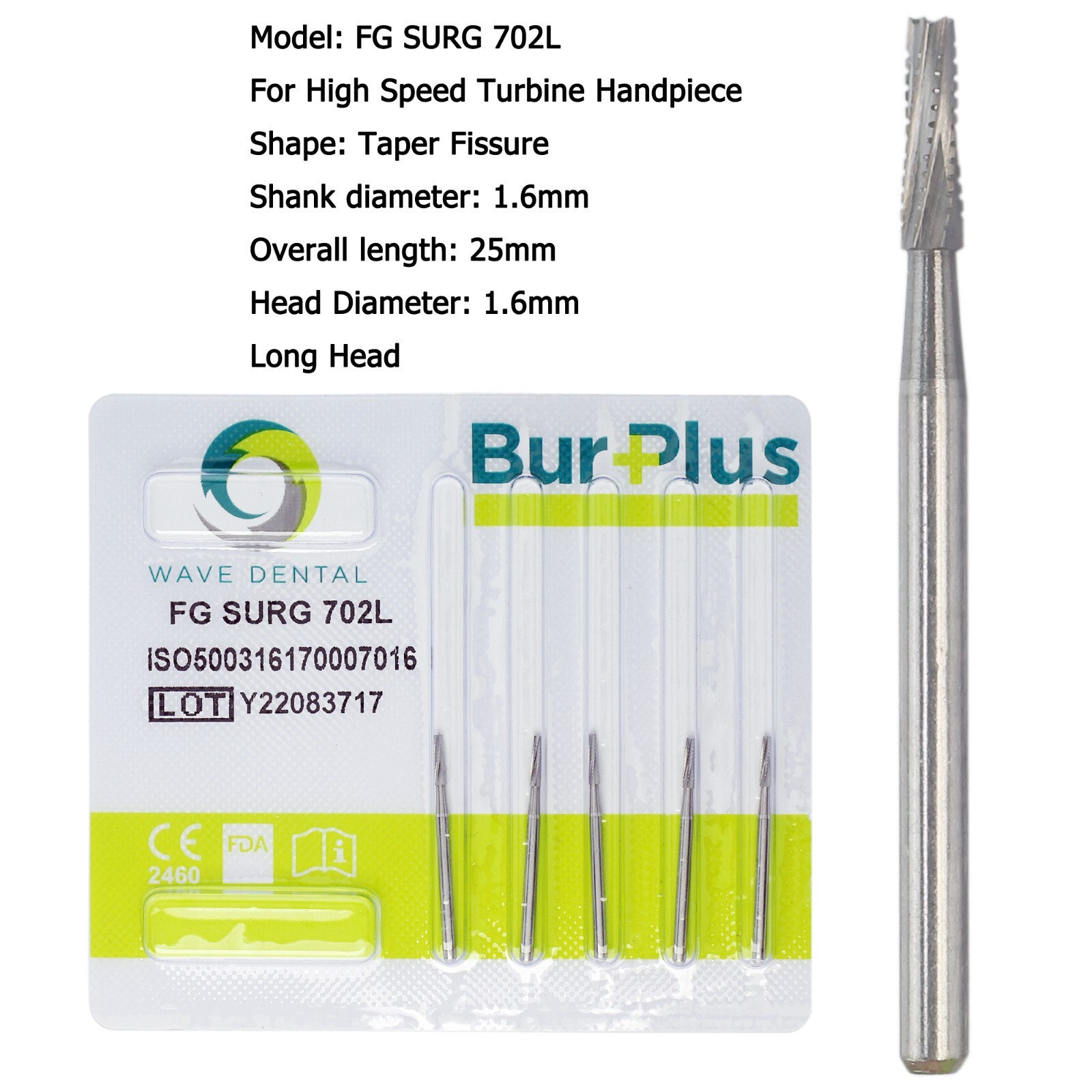 Wave Dental Surgical Burs 702 701 703 High Speed Long Shank Carbide bur FG SURG