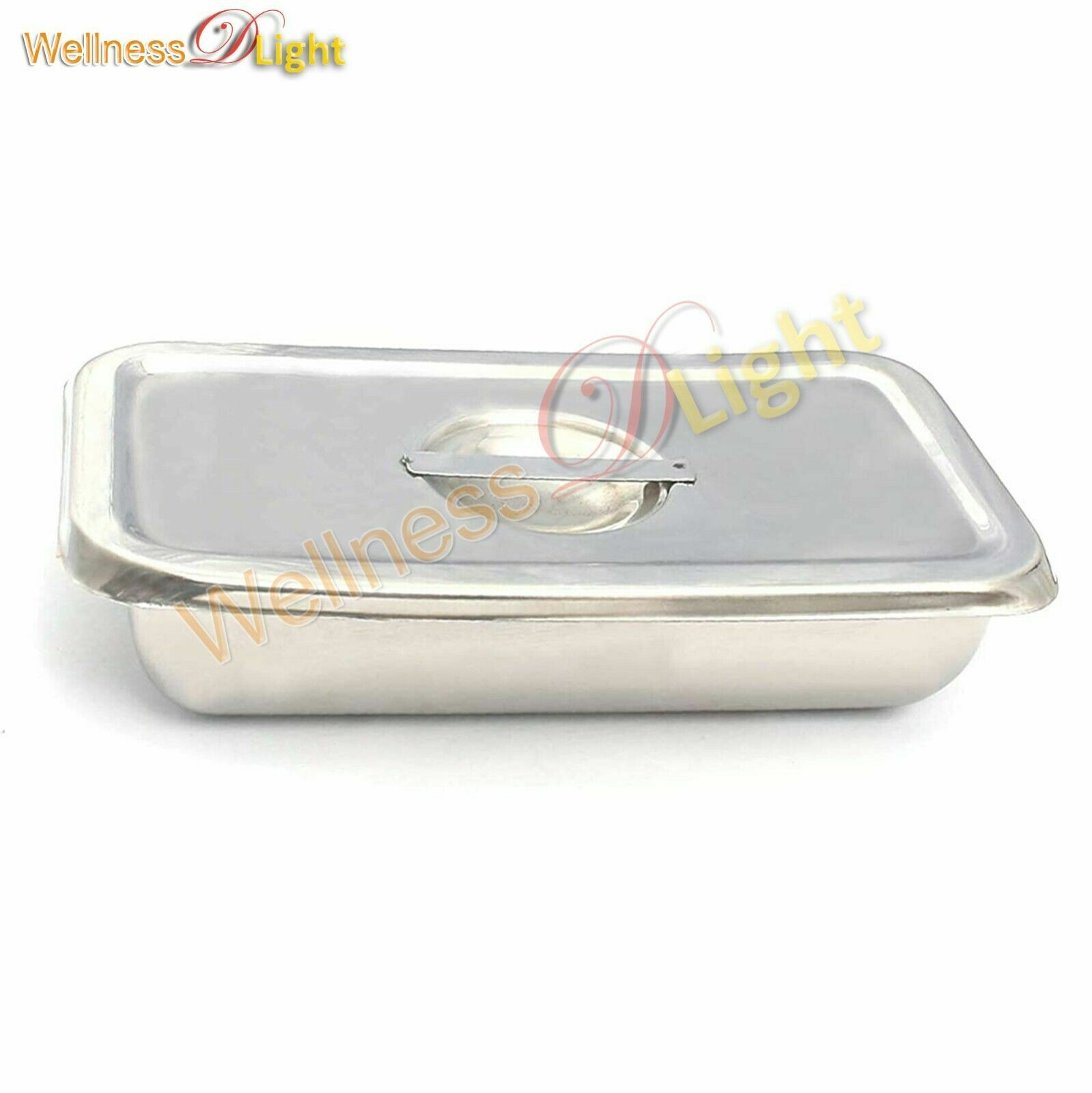 STAINLESS STEEL INSTRUMENT TRAY WITH LID MEDICAL DENTAL TATTOO 9″X5″X2″ DN-2369