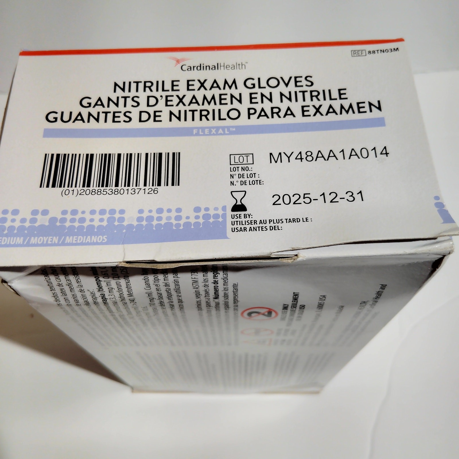 Disposable Nitrile Gloves, M, Non‑Sterile, Powder‑Free, Latex‑Free, 1 Box of 200