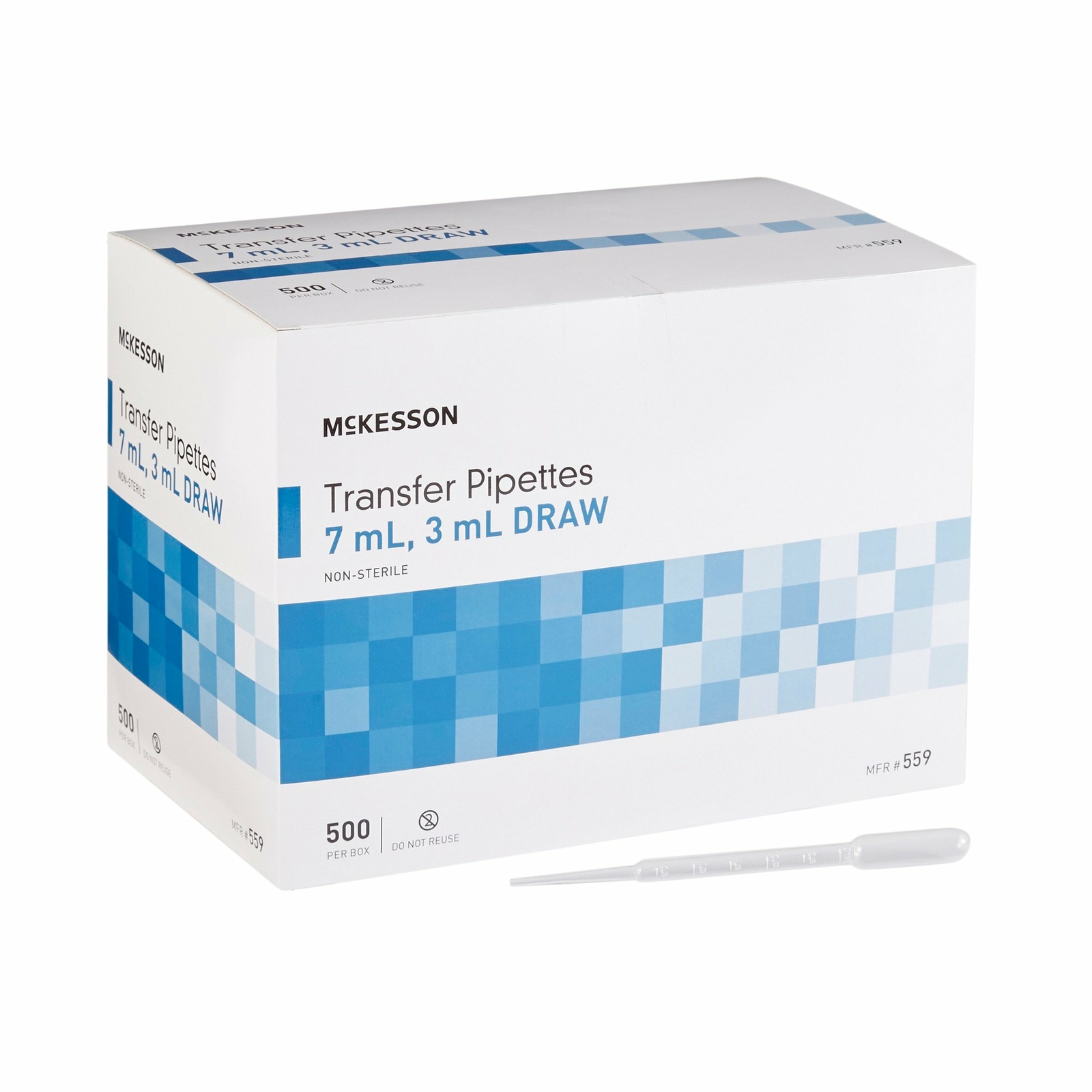 McKesson LDPE Transfer Pipette 7.5 mL 3 mL Draw Volume 500 pcs