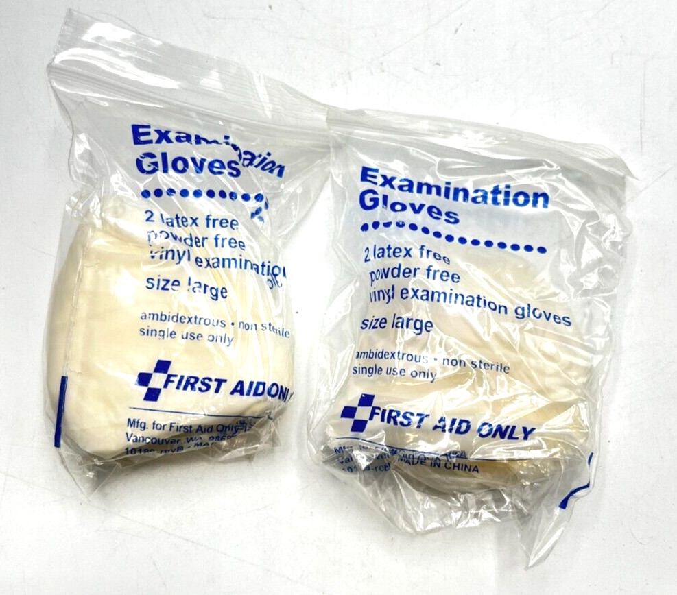 LOT OF 5 FIRST AID ONLY AN5112 INCLUDES 4 EXAM QUALITY VINYL GLOVES IN BOX