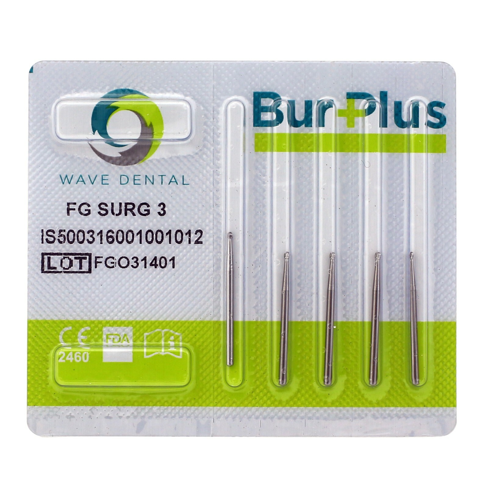 Wave Dental Oral Surgical Bur Tungsten Carbide Round 25mm FG SURG Midwest FGOS