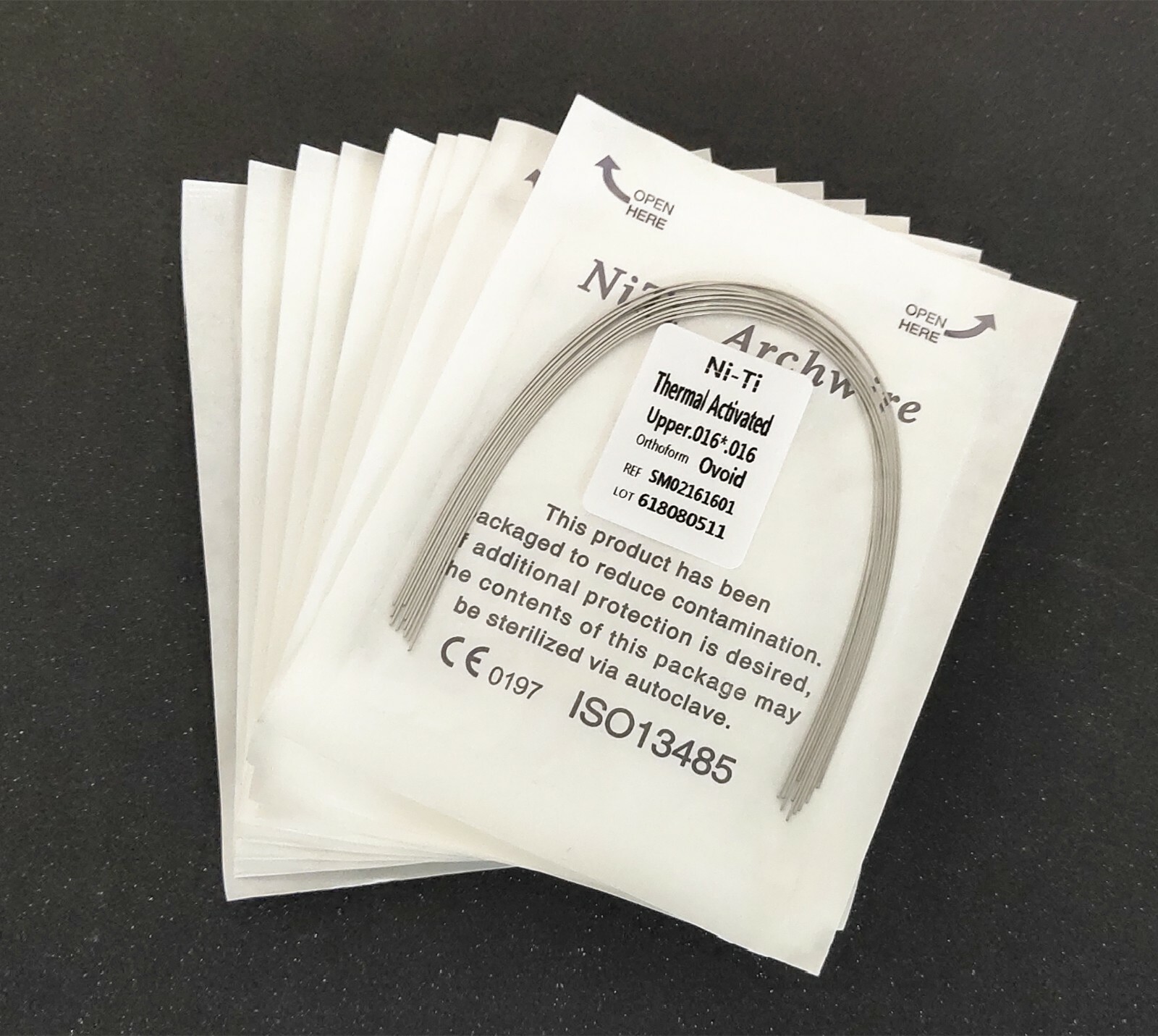 100 Packs Dental Thermal Activated NITI Arch Wire Rectangular Dental Bows Ovoid