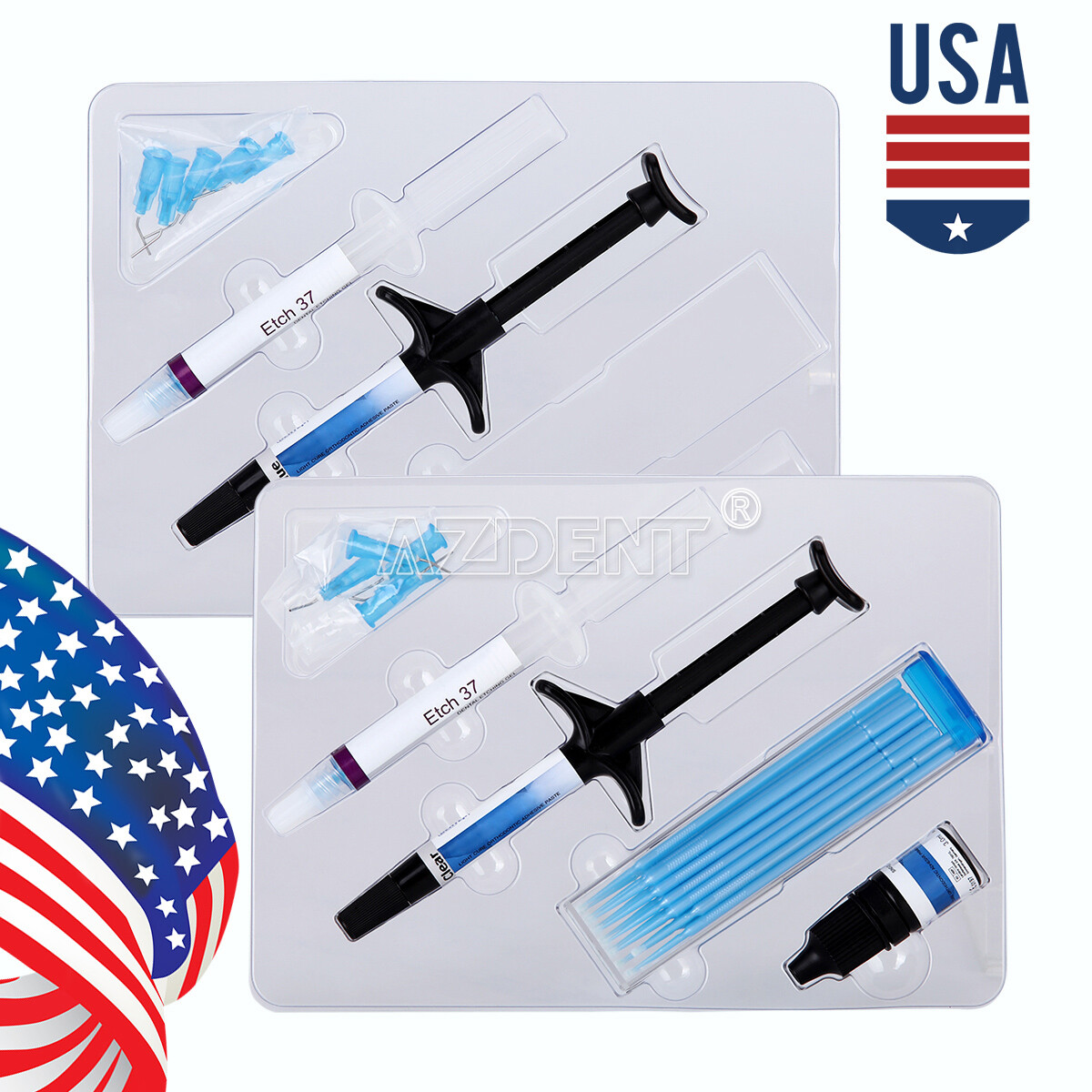 Dentex Dental Orthodontic Light Cure Adhesive Kit Bonding Cement Glue Clear/Blue