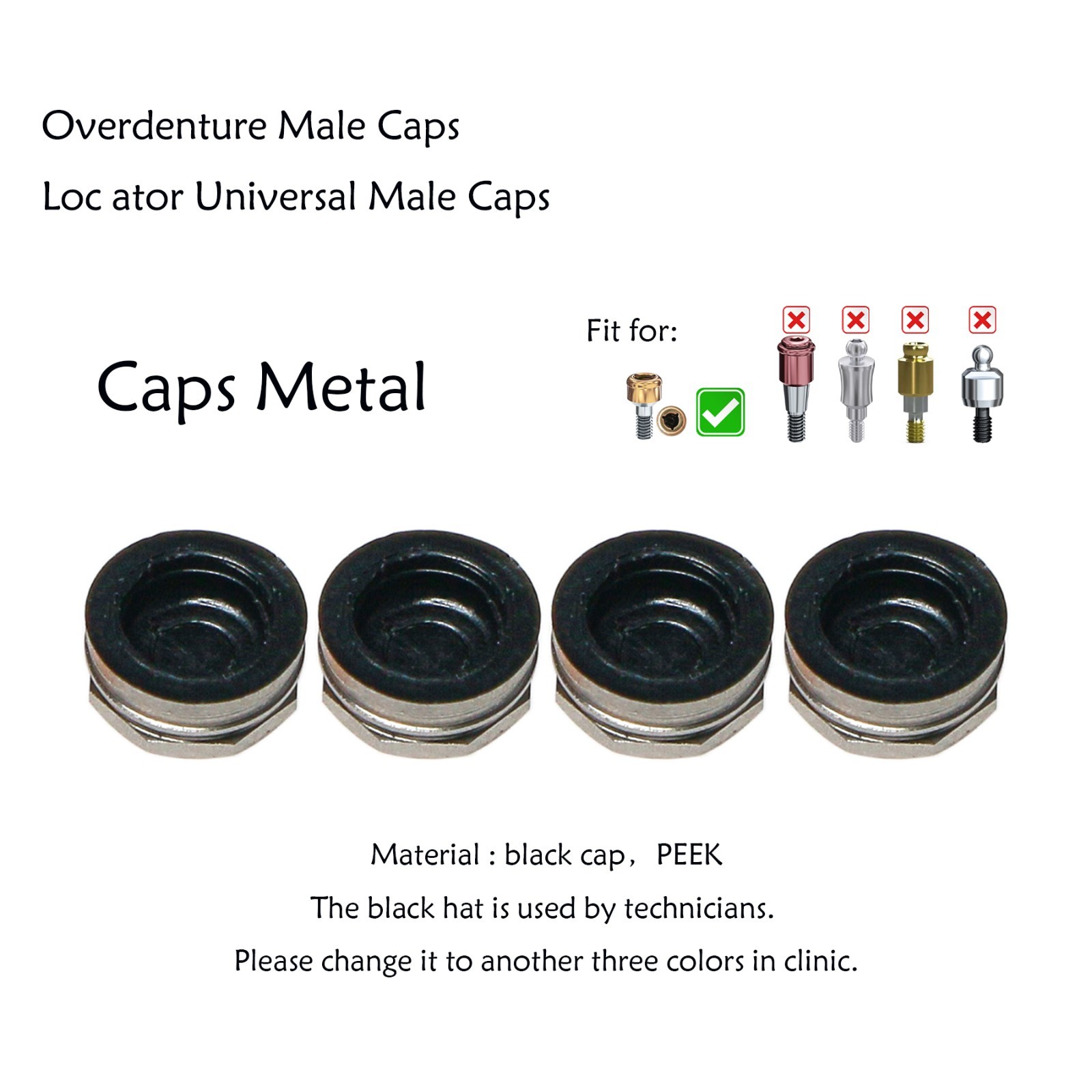 Zest Locator Abutment Retention Replacement Insert Cap Dental Overdenture Parts