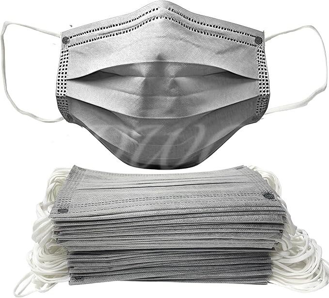 50 Pack – 3-Ply Gray Disposable Face Mask Ear-loop Mouth Cover USA Seller
