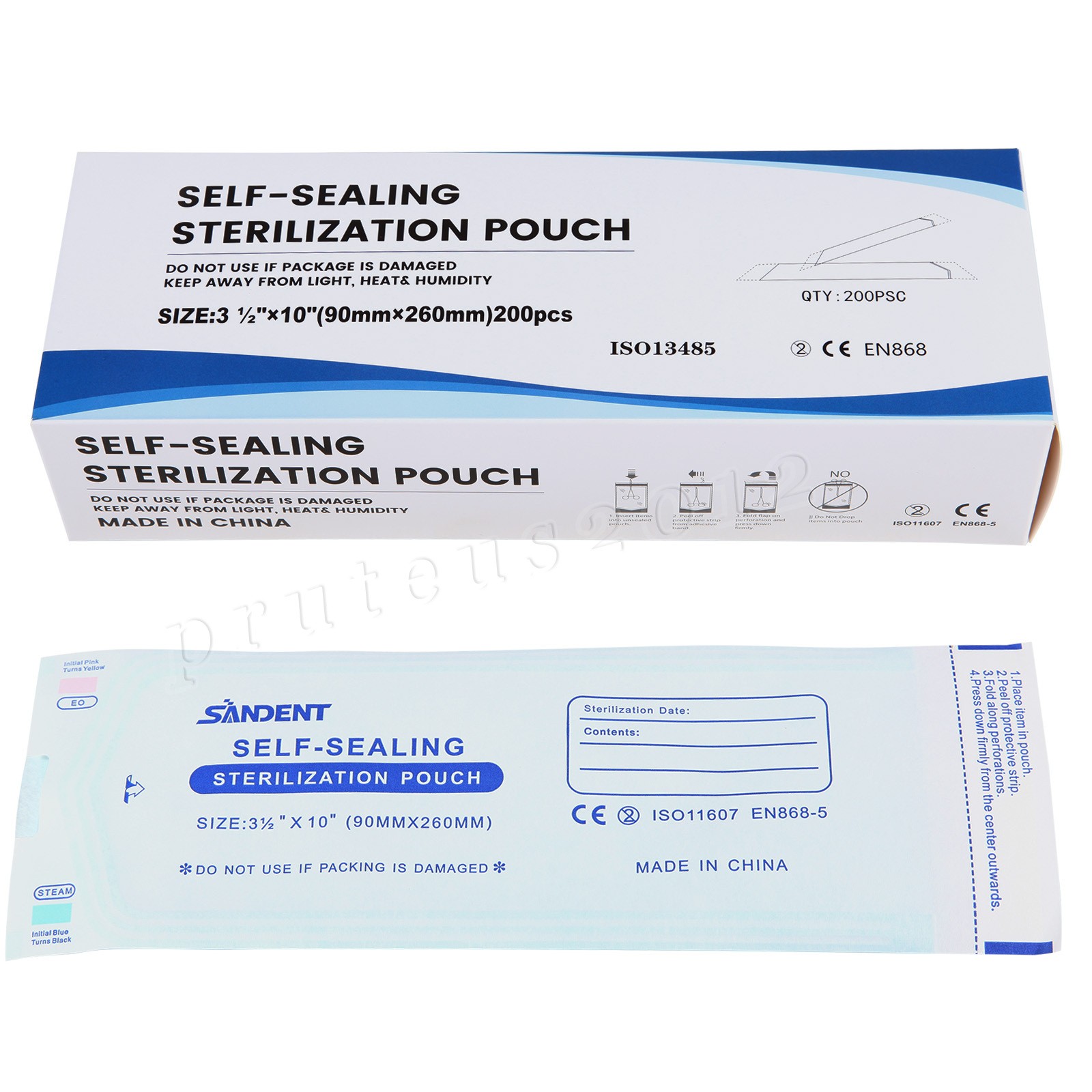 400 3.5″ x 10″ Self-Sterilization Pouches Autoclave Bags Dental Tattoo, 2 Box