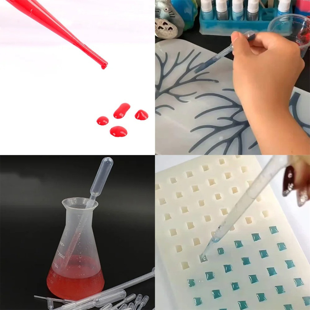 100 PCS 3ml Disposable Eye Dropper Set Transfer Graduated Pipette