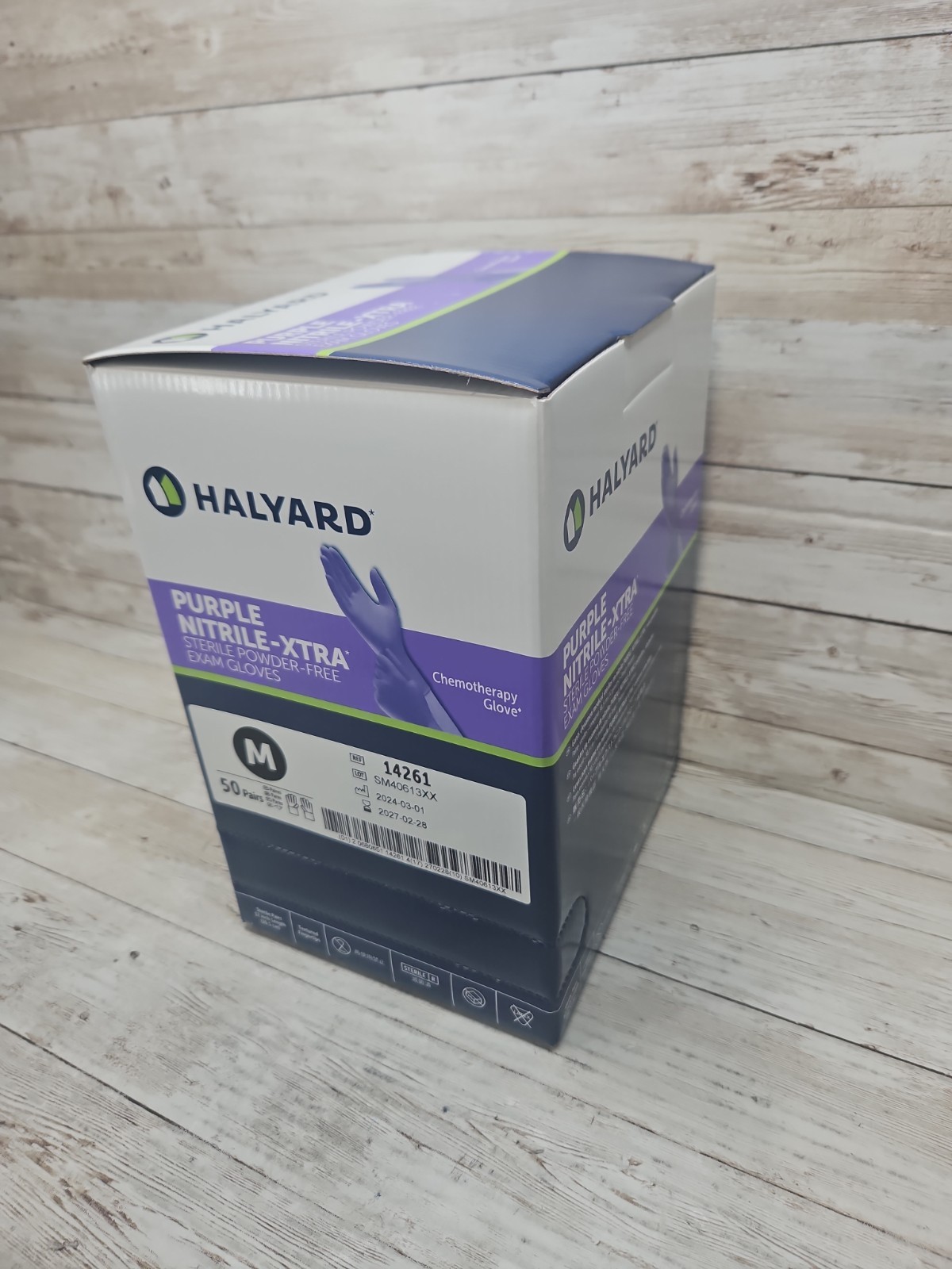 Halyard Purple-XTRA Nitrile Exam Gloves STERILE *1 Box* Size: MEDIUM *Exp: 2/27*