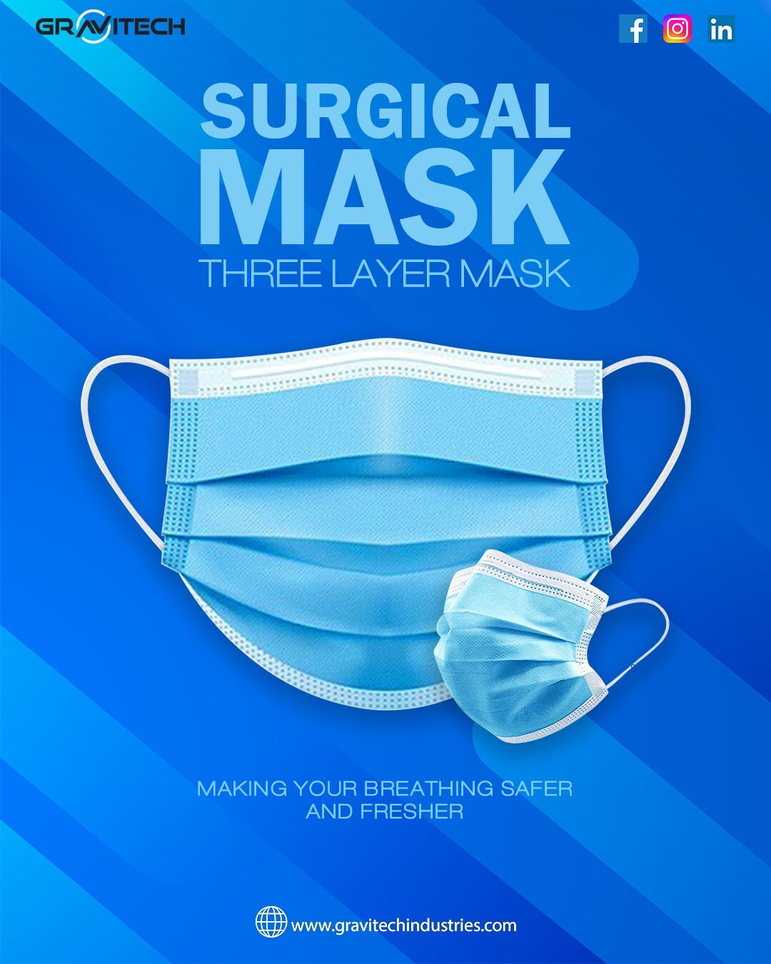 GI-03-MB Surgical Mask Advanced Protection for Healthcare and Everyday Use 100p