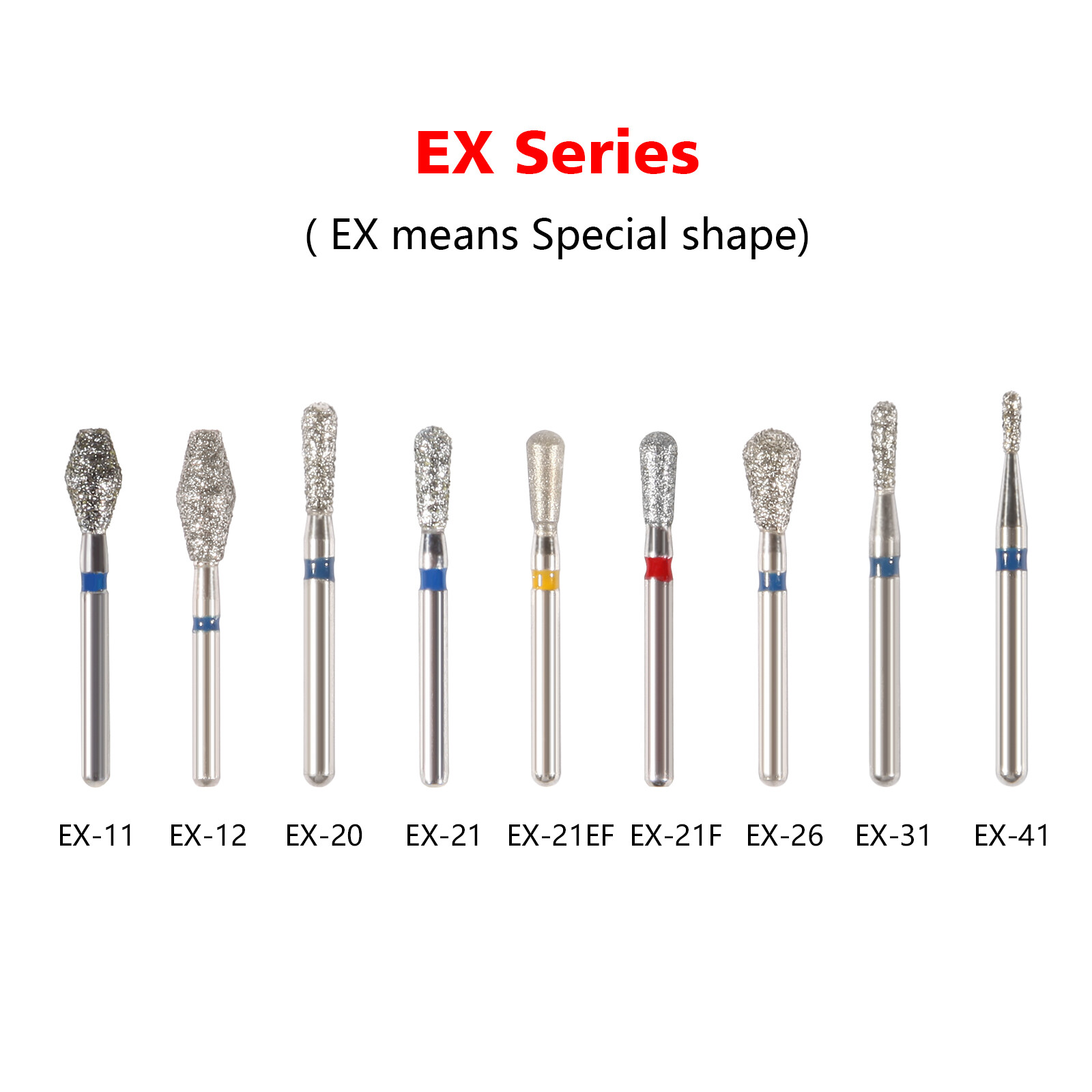 5Pcs/pack Dental Fresas de diamante Bur Fit High Speed Handpiece Friction Grip