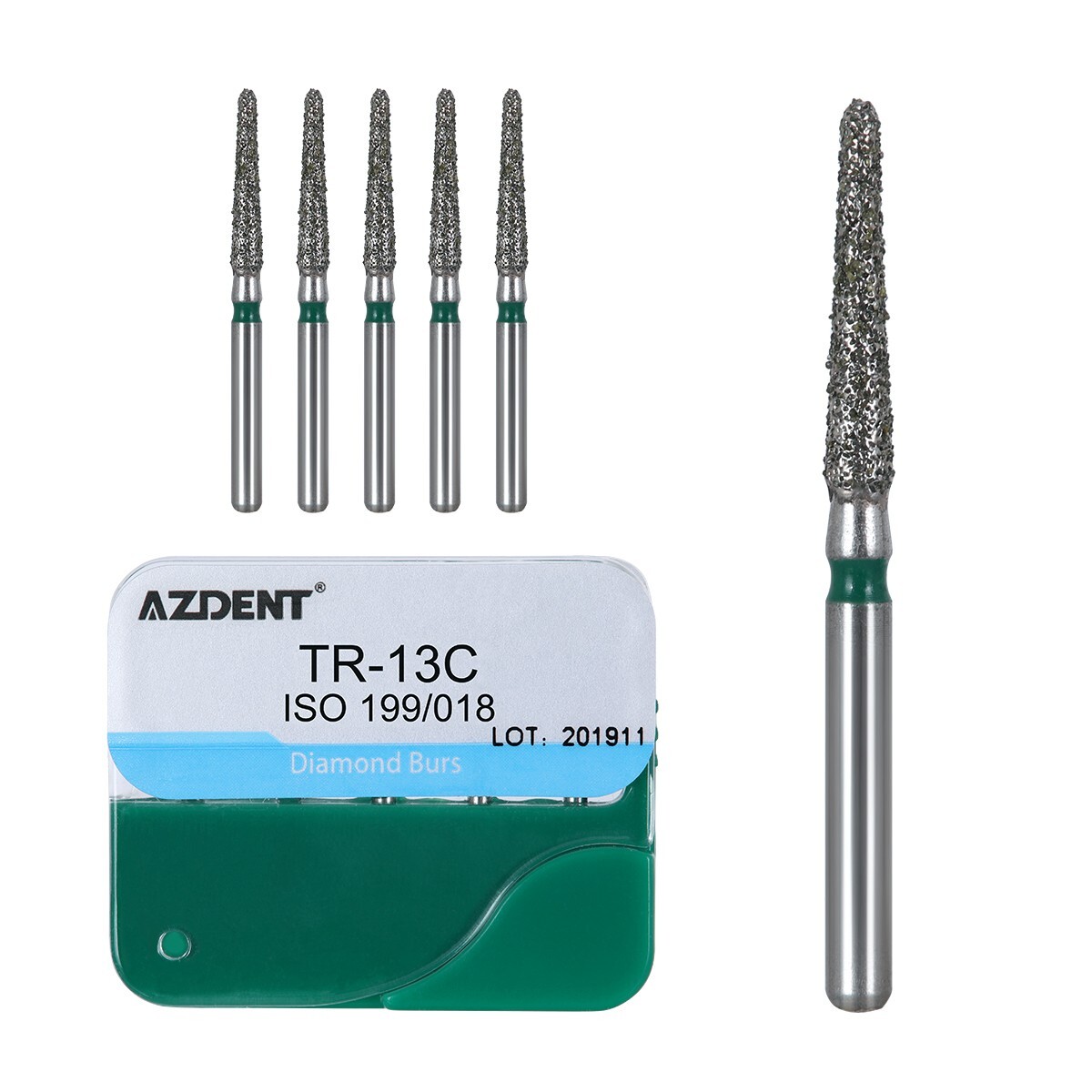 100pcs Dental Diamond Burs Kit for High Speed Handpiece Medium FG 1.6MM AZDENT
