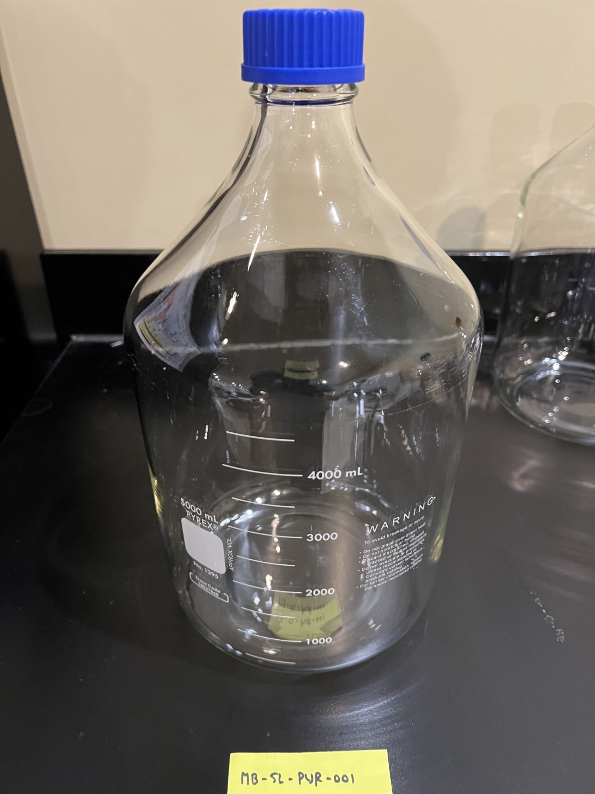 Pyrex 1395 Heavy-Duty Storage Media Bottle W/Cap 5000mL